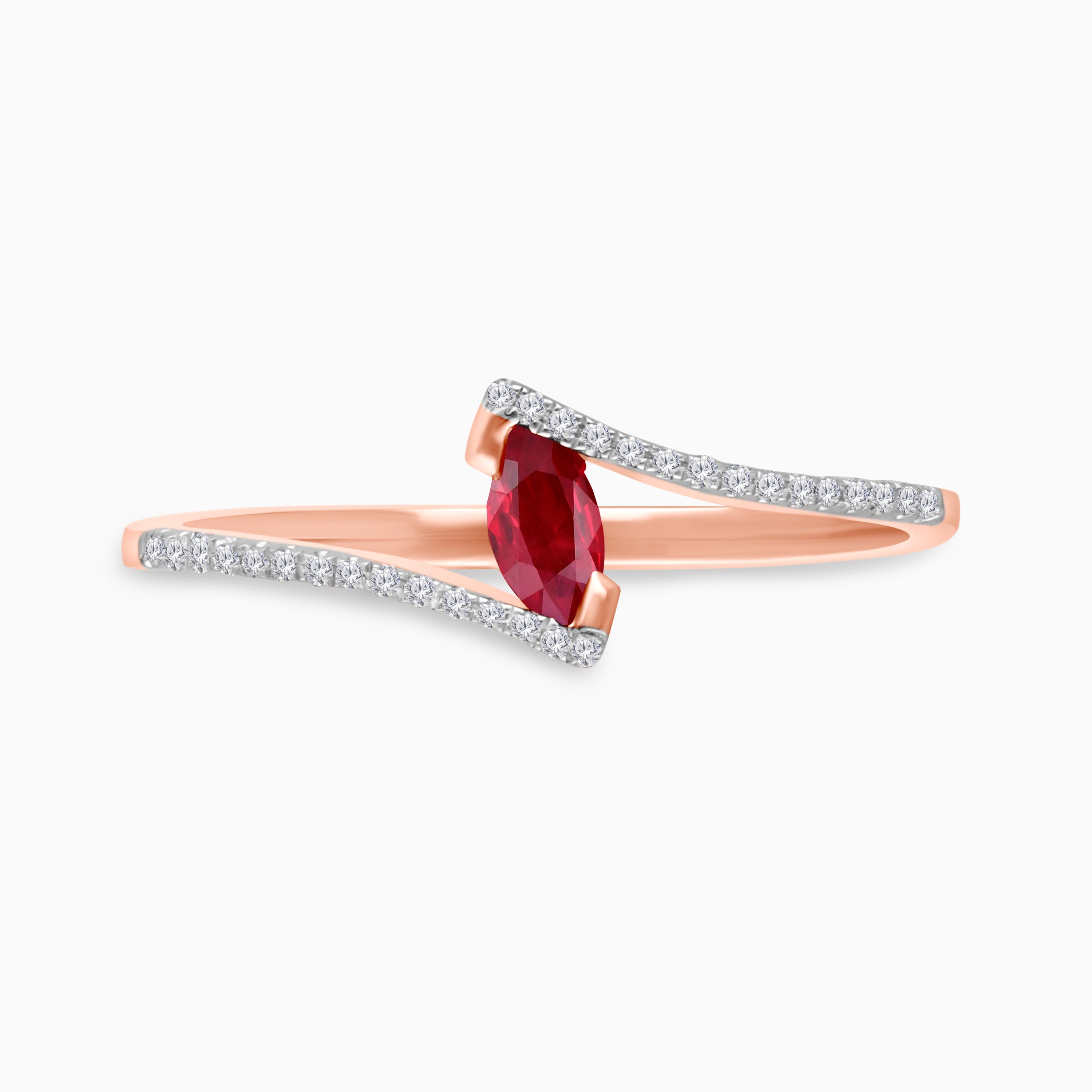 Marquise Tension Ruby Ring