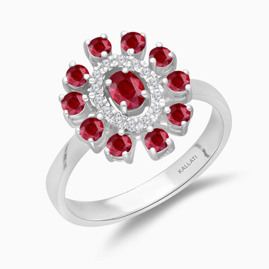 Ruby Flower Ring