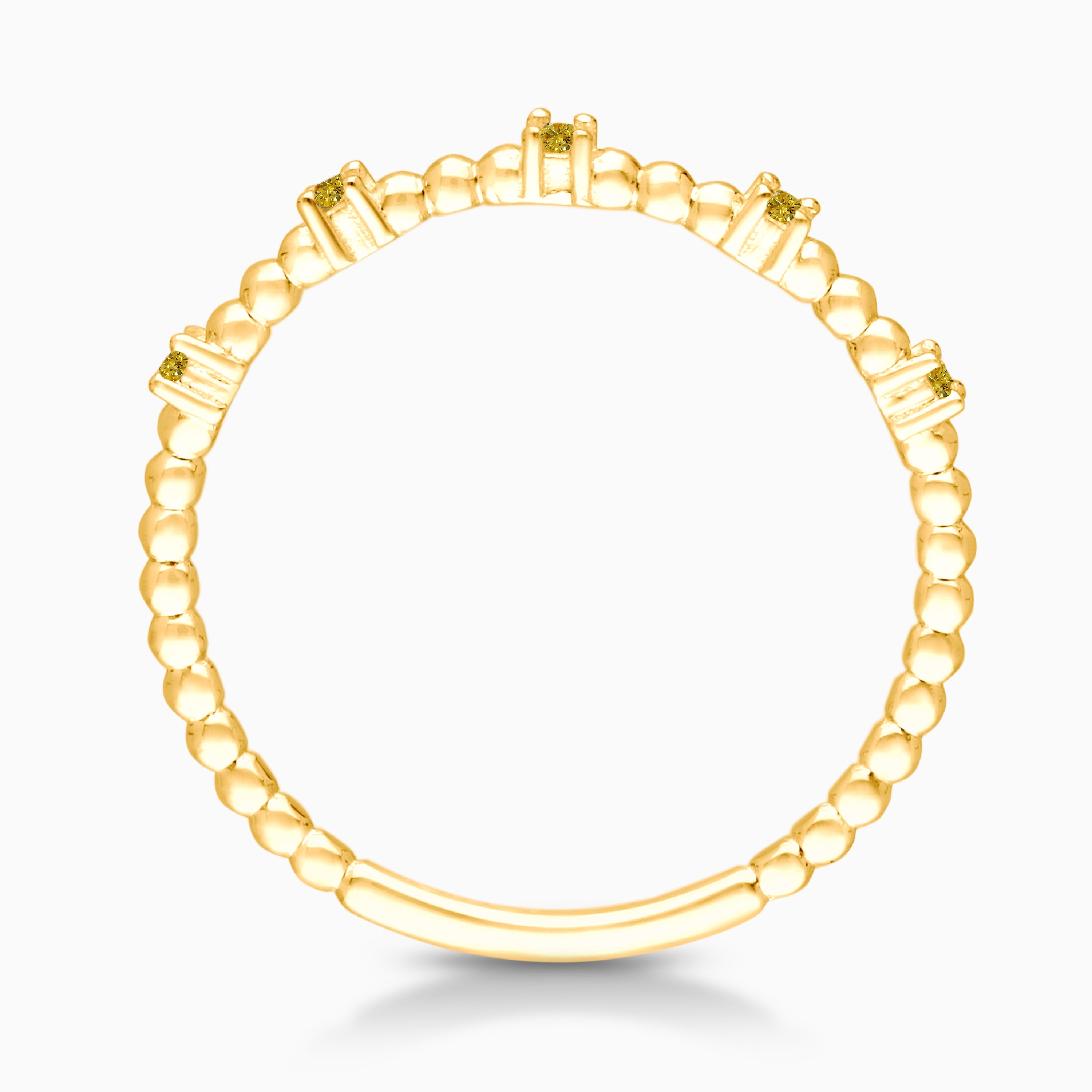 Bubble Yellow Diamond Stacking Ring