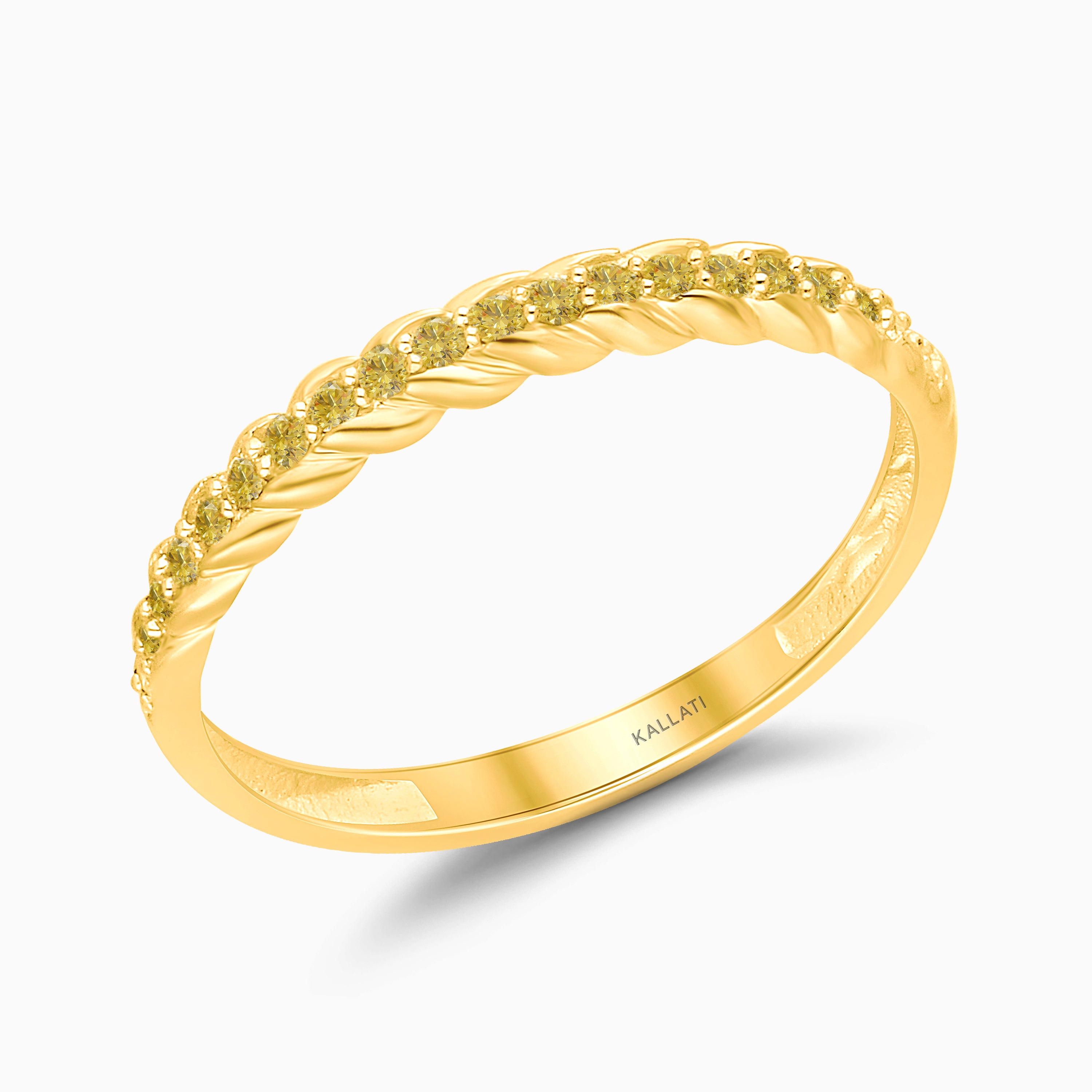 Pave Yellow Diamond Band