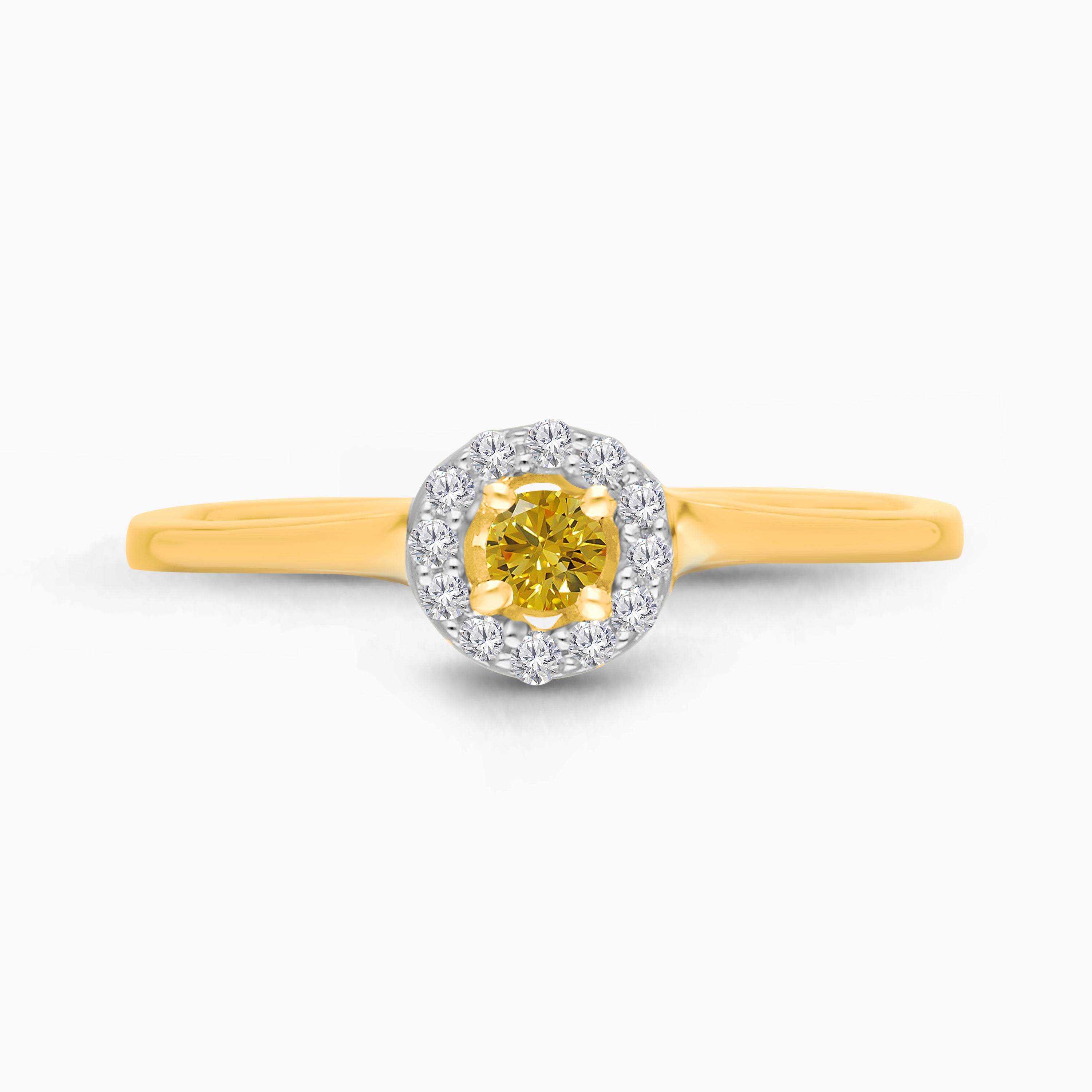 Halo Yellow Diamond Ring