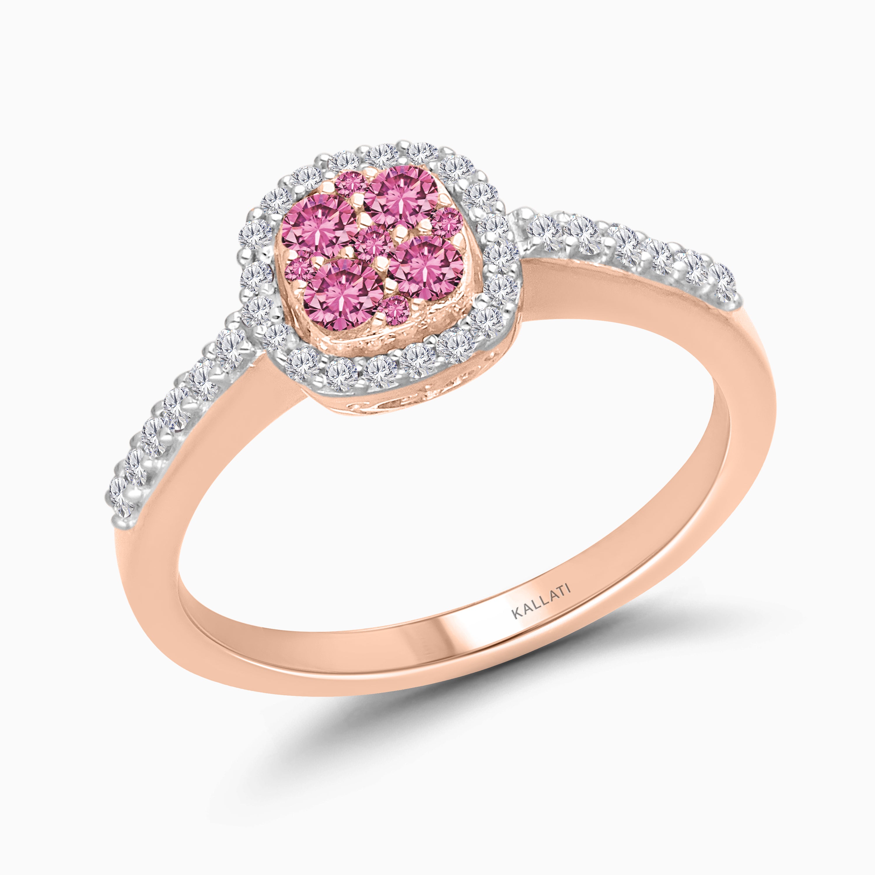 Gemstone Mosaic Cushion Cut Diamond Ring