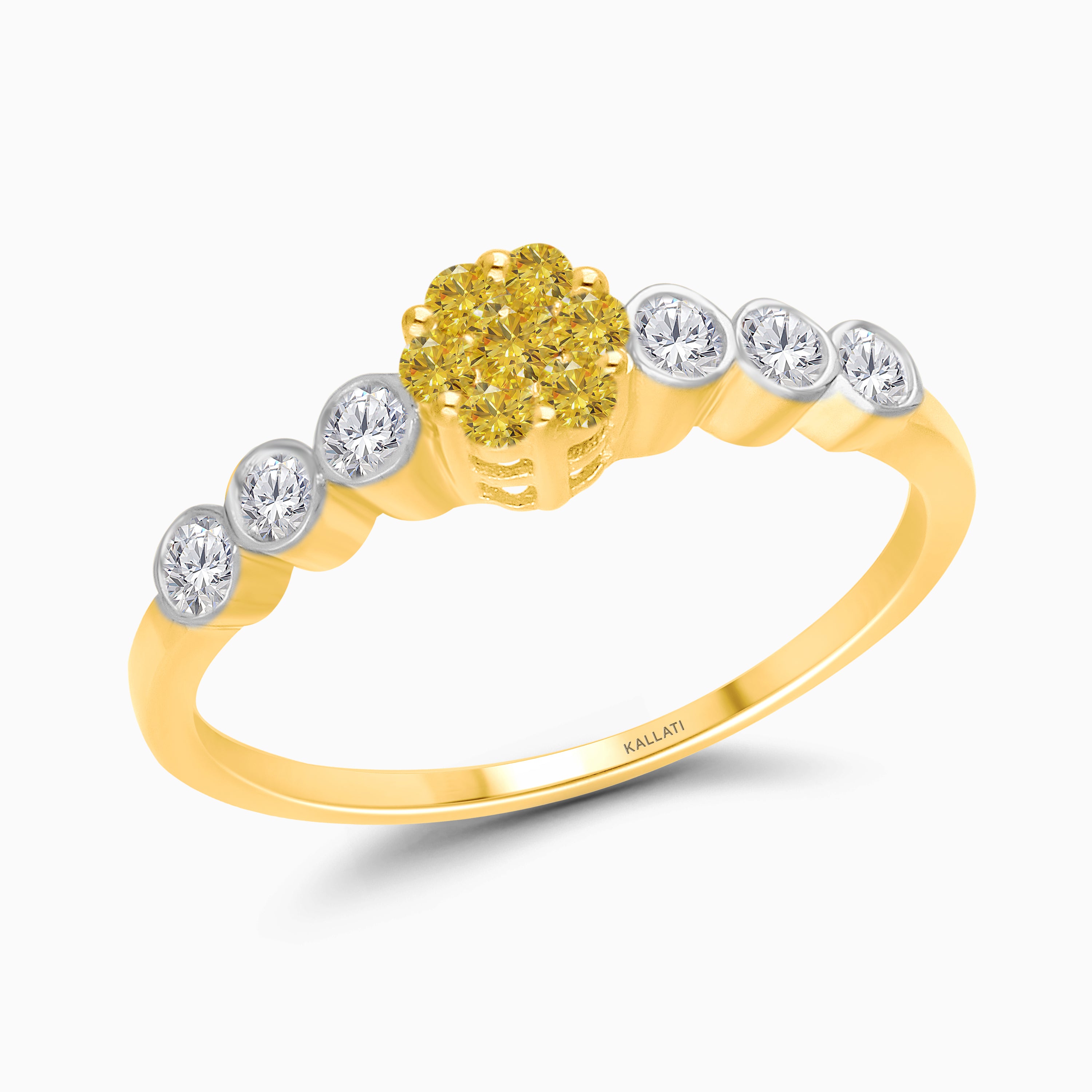 Cluster Bubbles Yellow Diamond Ring