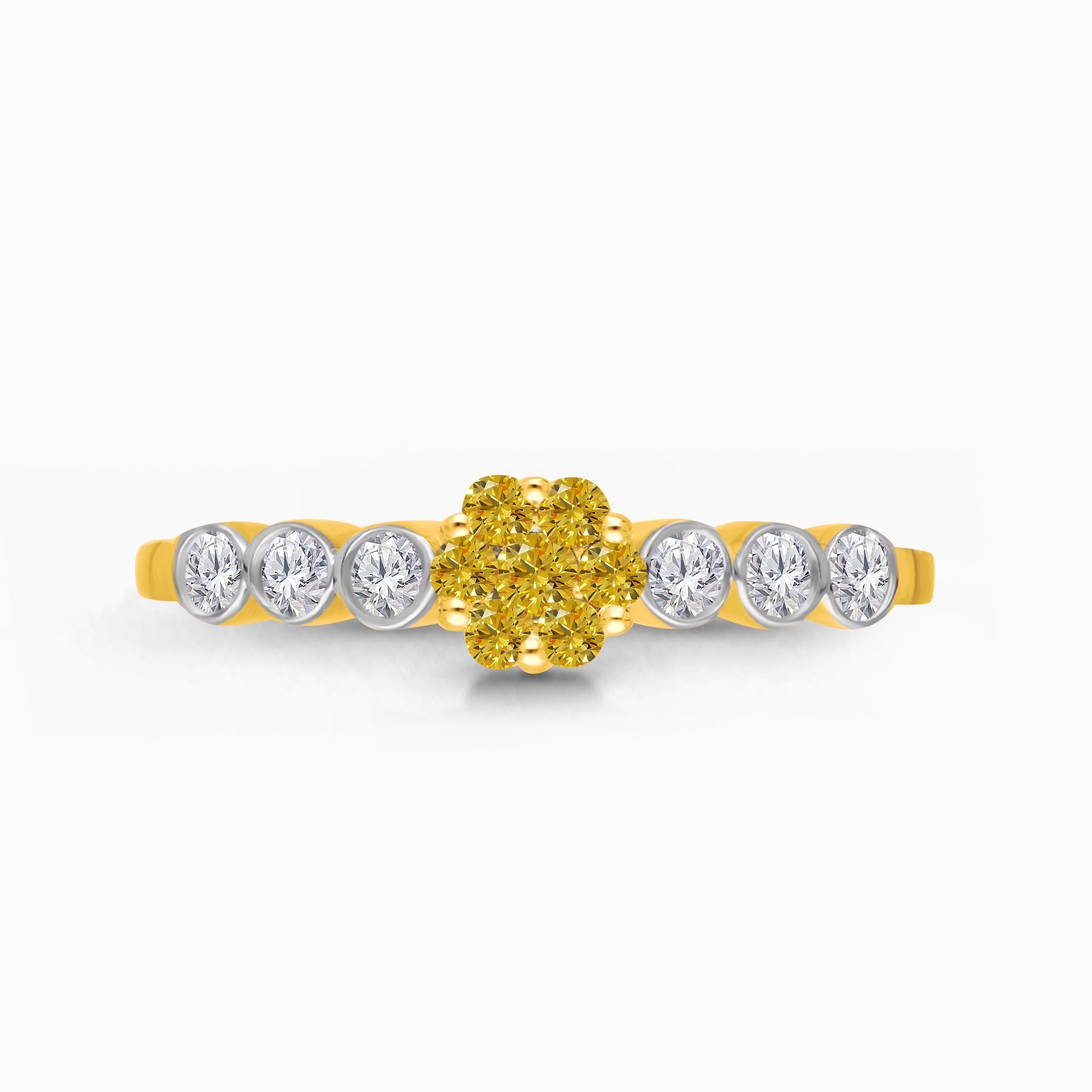 Cluster Bubbles Yellow Diamond Ring