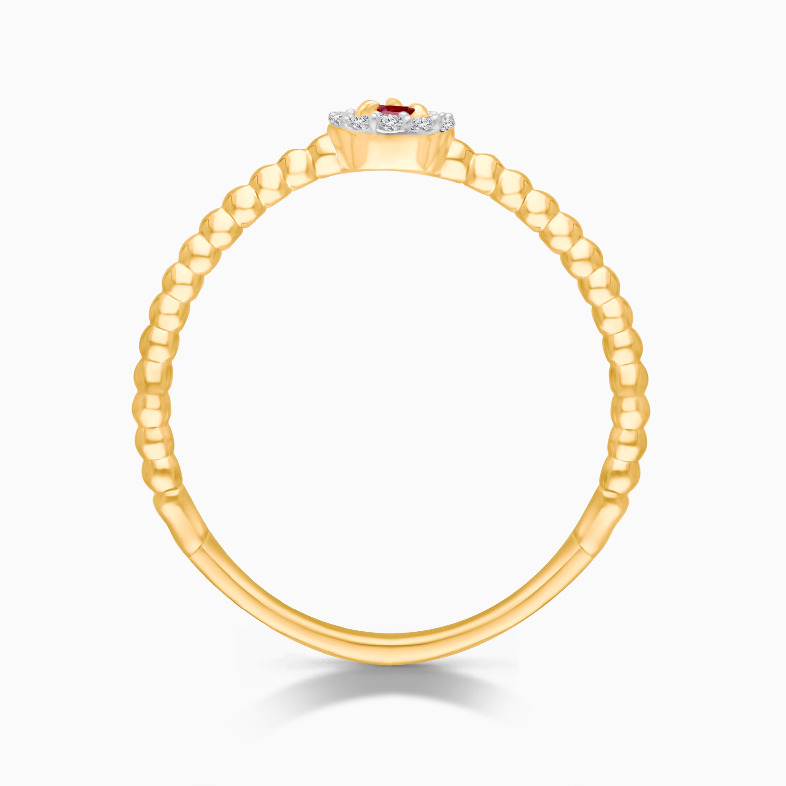 Pear Ruby & White Diamond Stacking Ring
