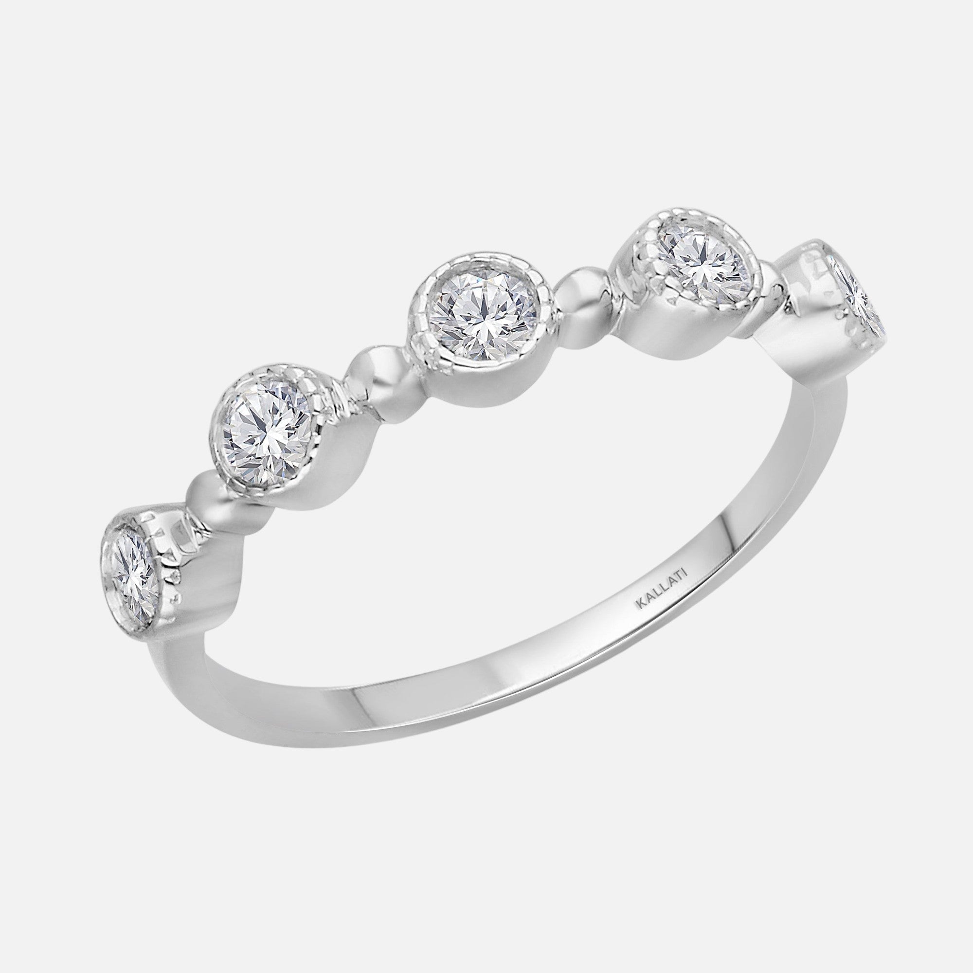 Bubble Diamond Stacking Ring White Diamond