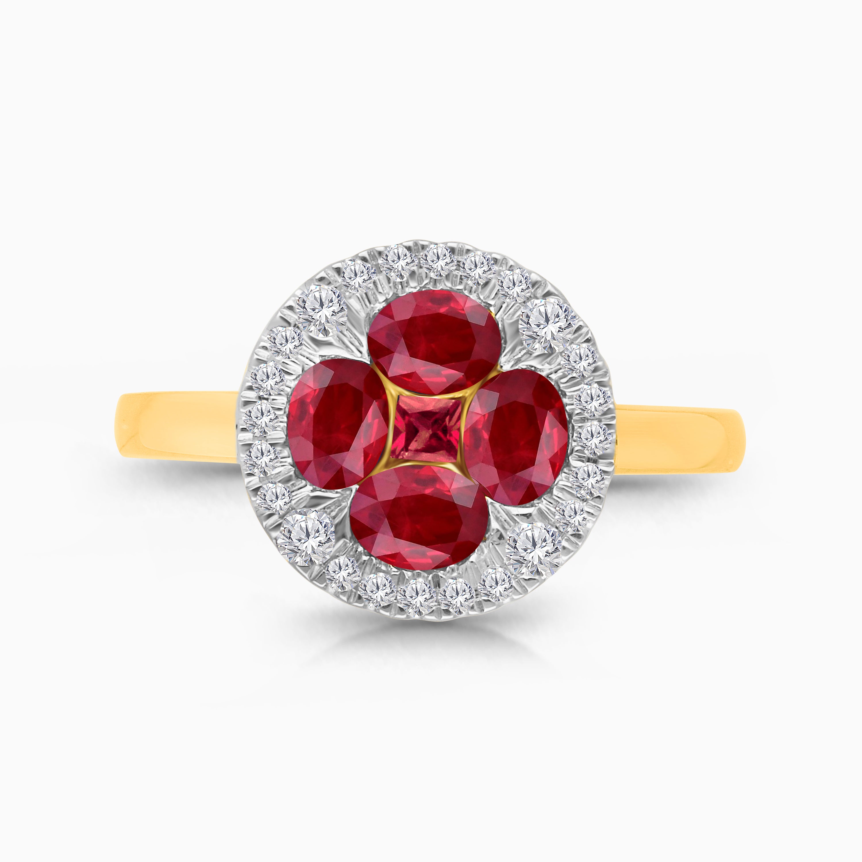 Clover Ruby & Diamond Ring