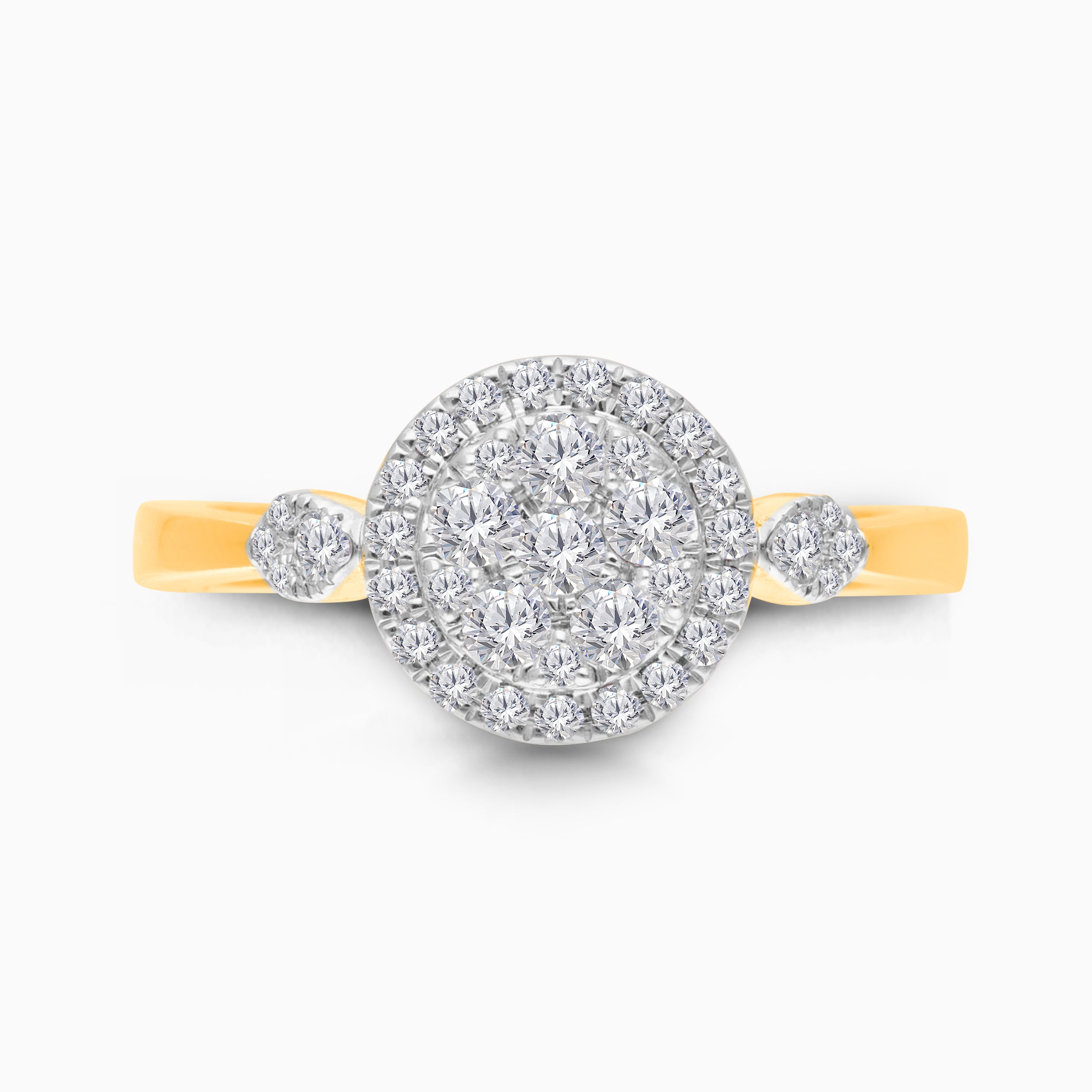 Round White Diamond Halo Ring