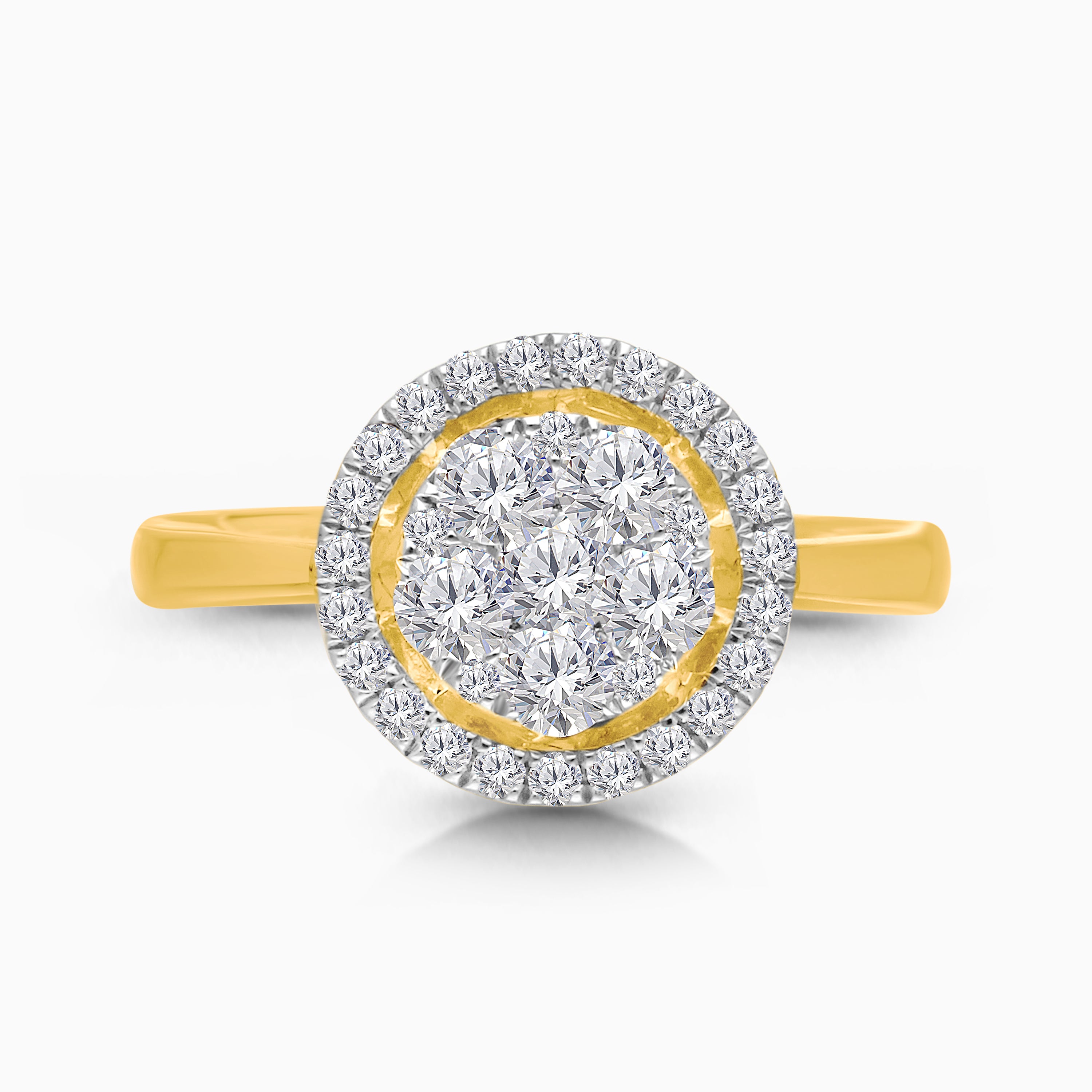 Cluster Halo Diamond Ring