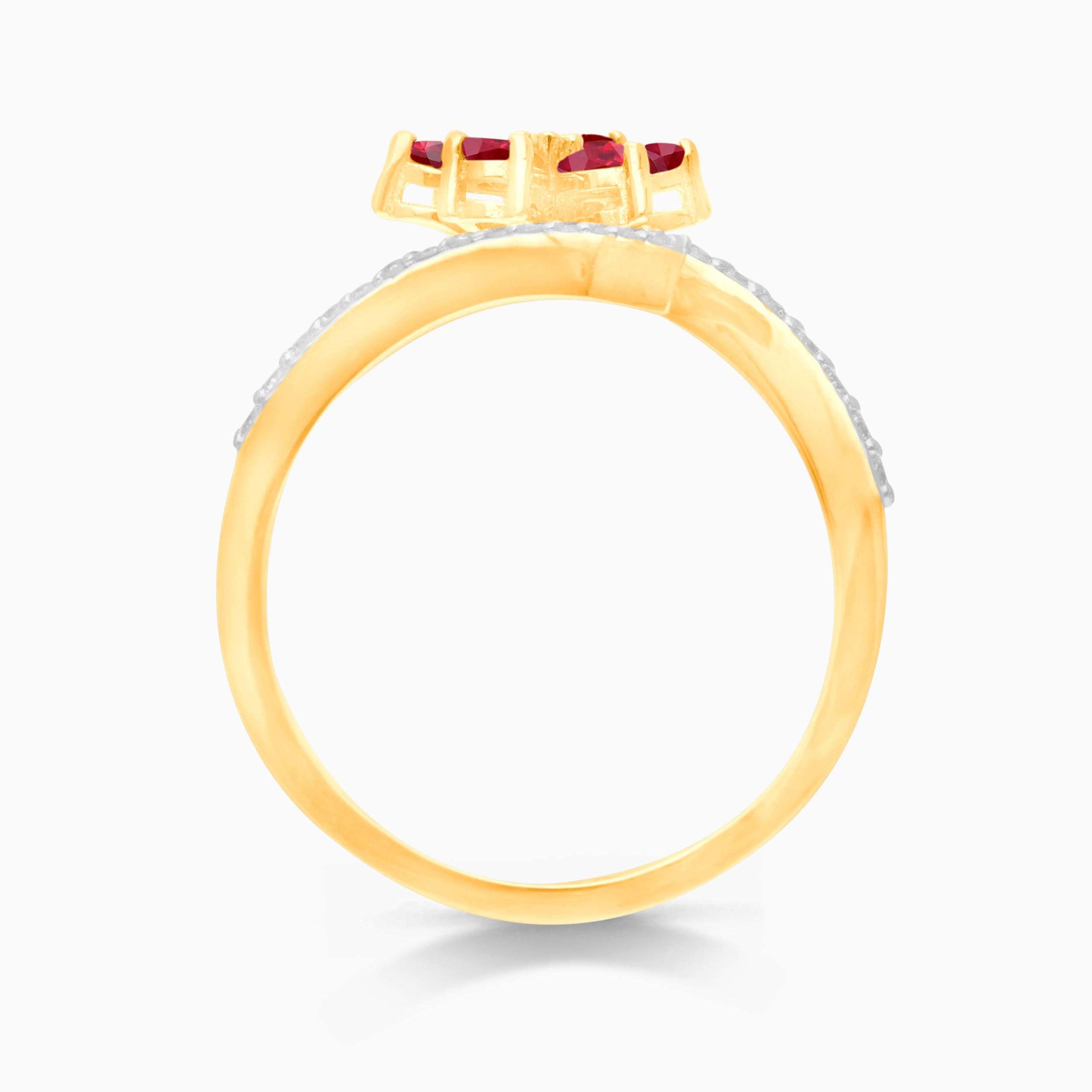 Ruby & Diamond Blooming Flower Ring