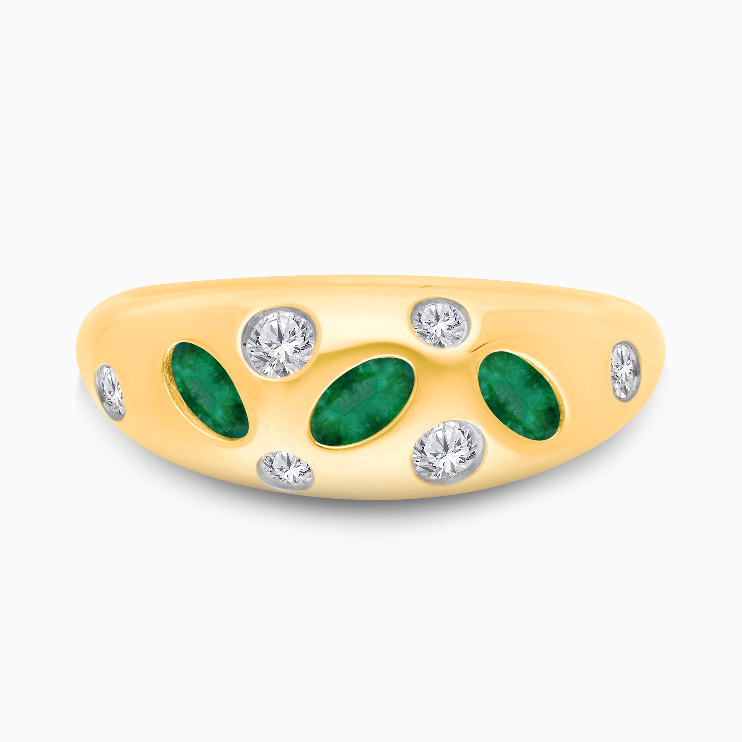 Scattered Emerald and Diamond Band Emerald