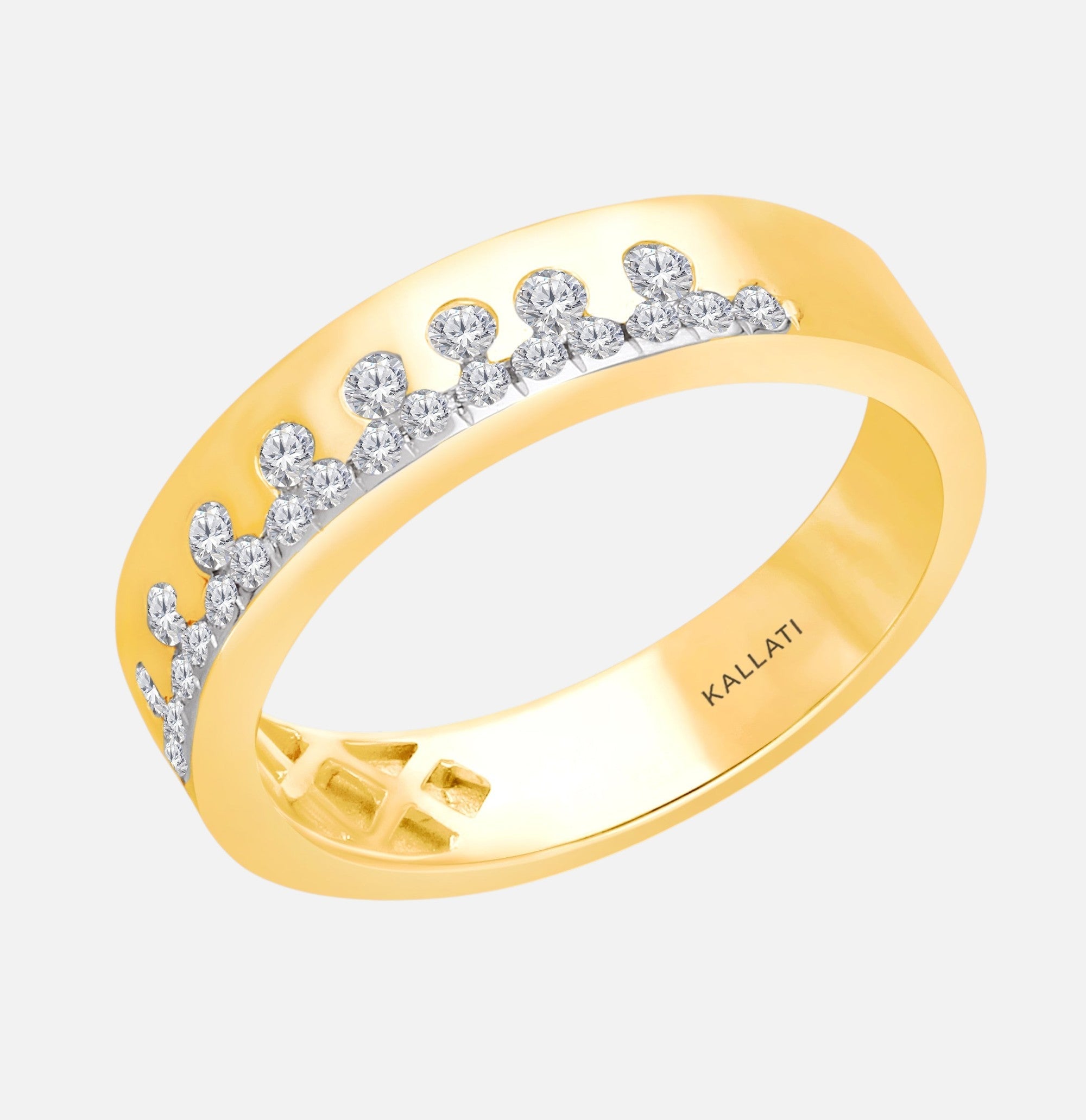 Bubble White Diamond Band BOLD GOLD