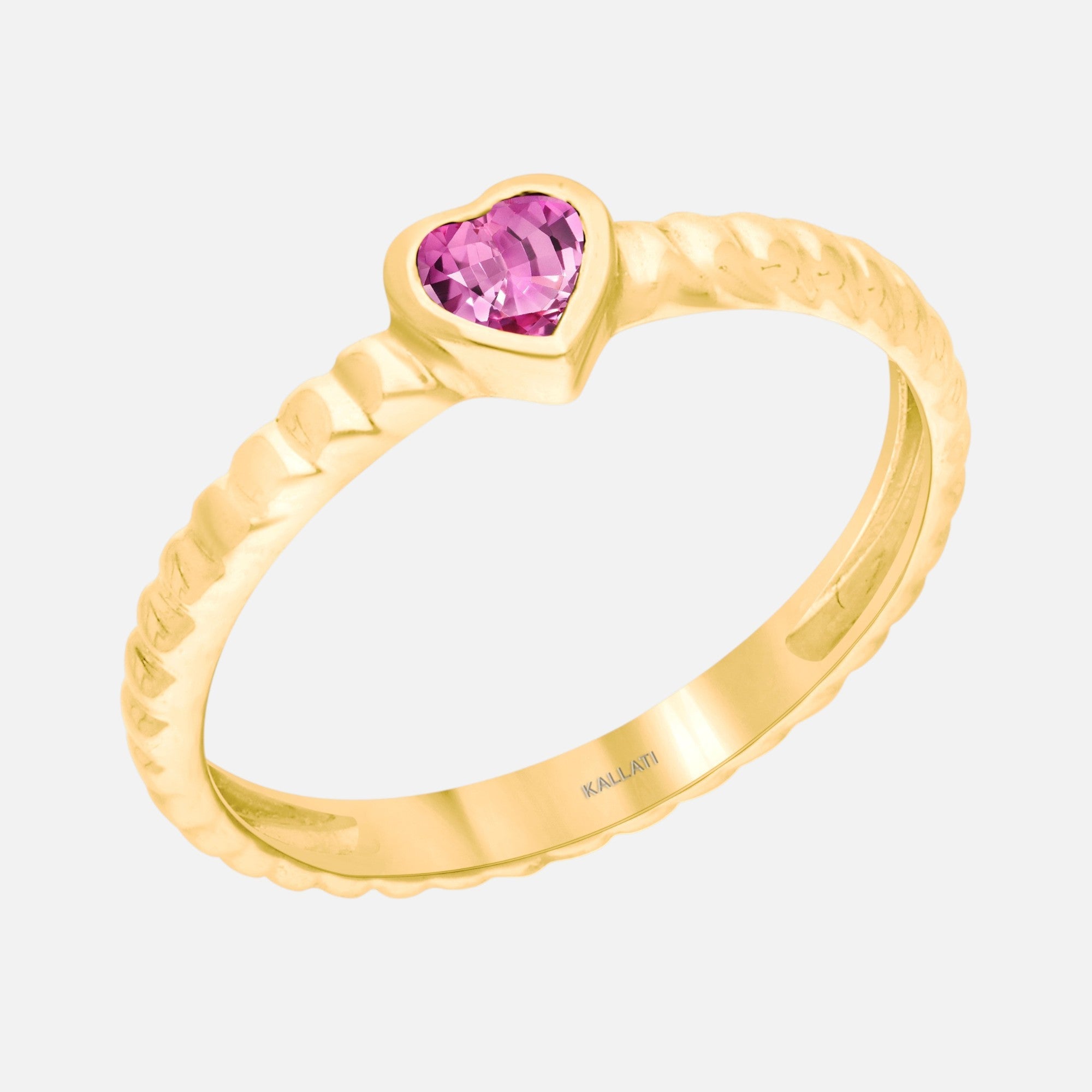 Pink Sapphire Heart Ring hearts