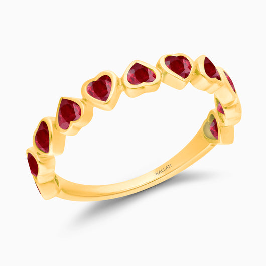 Up and Down Ruby Heart Ring