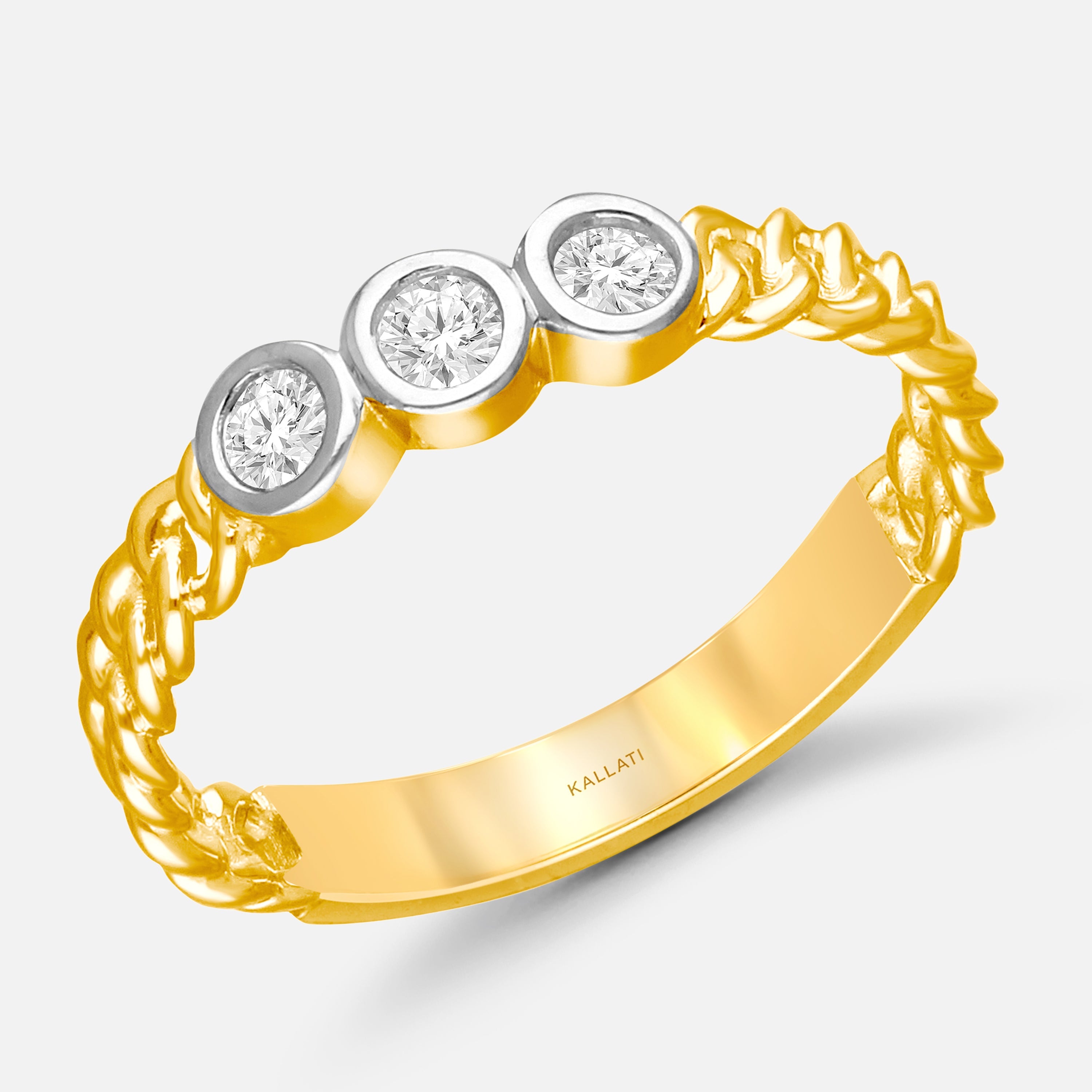 Trio Bubble Diamond Ring BOLD GOLD