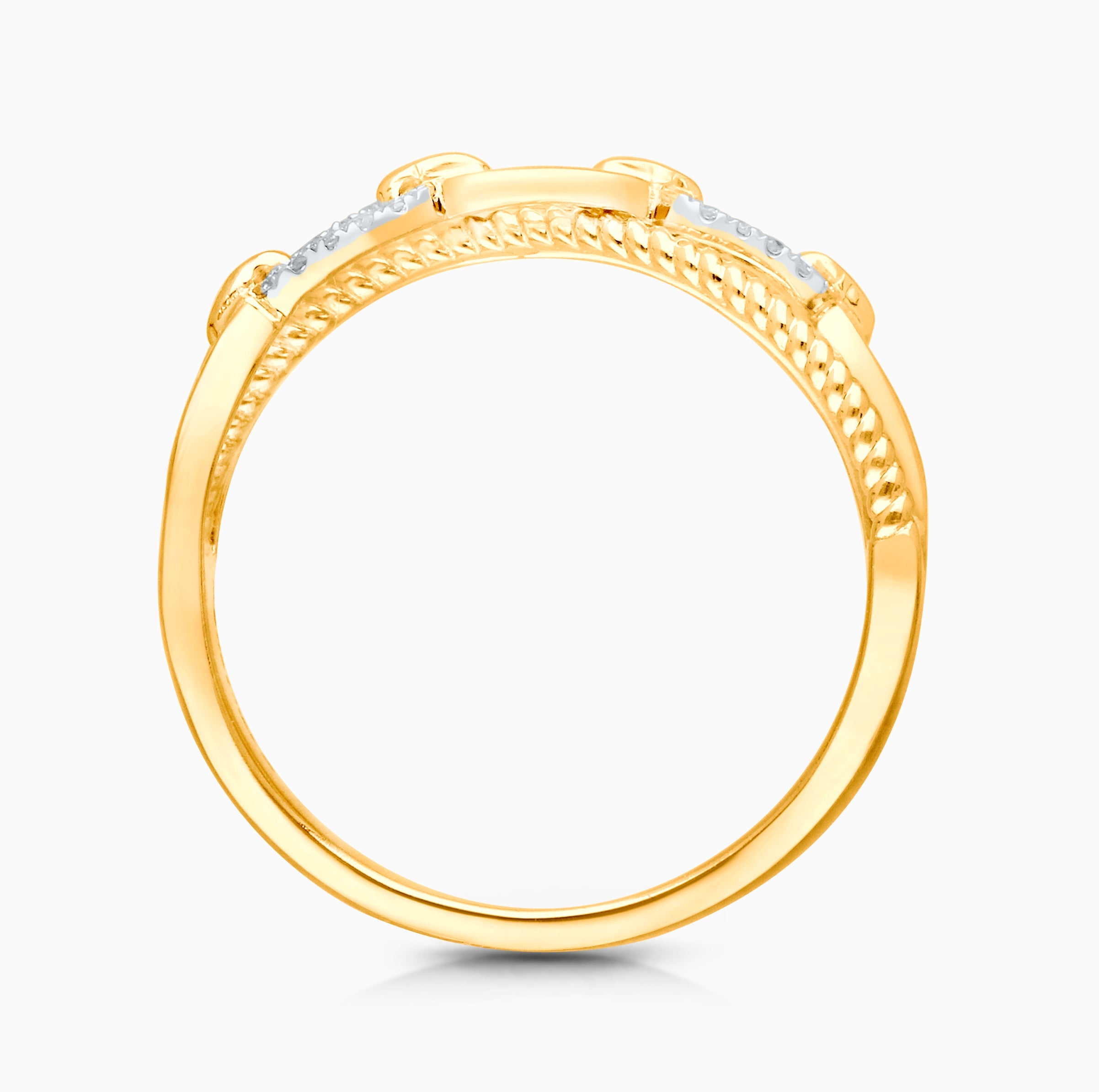 Cross Chain Diamond Ring