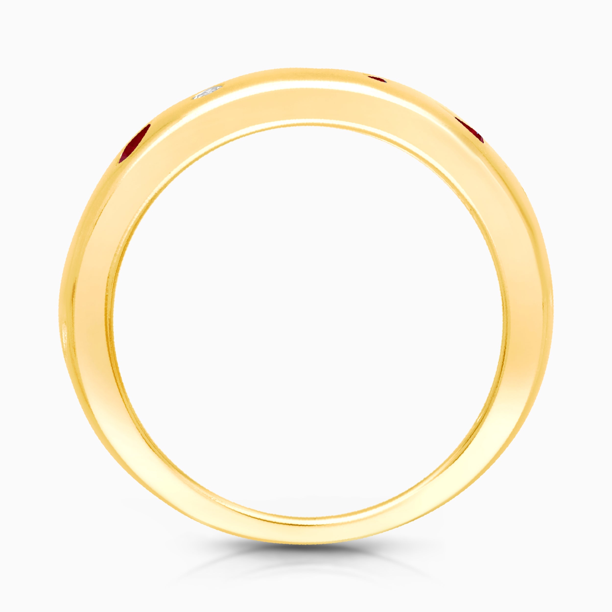 Marquise & Round Ruby & Diamond Band