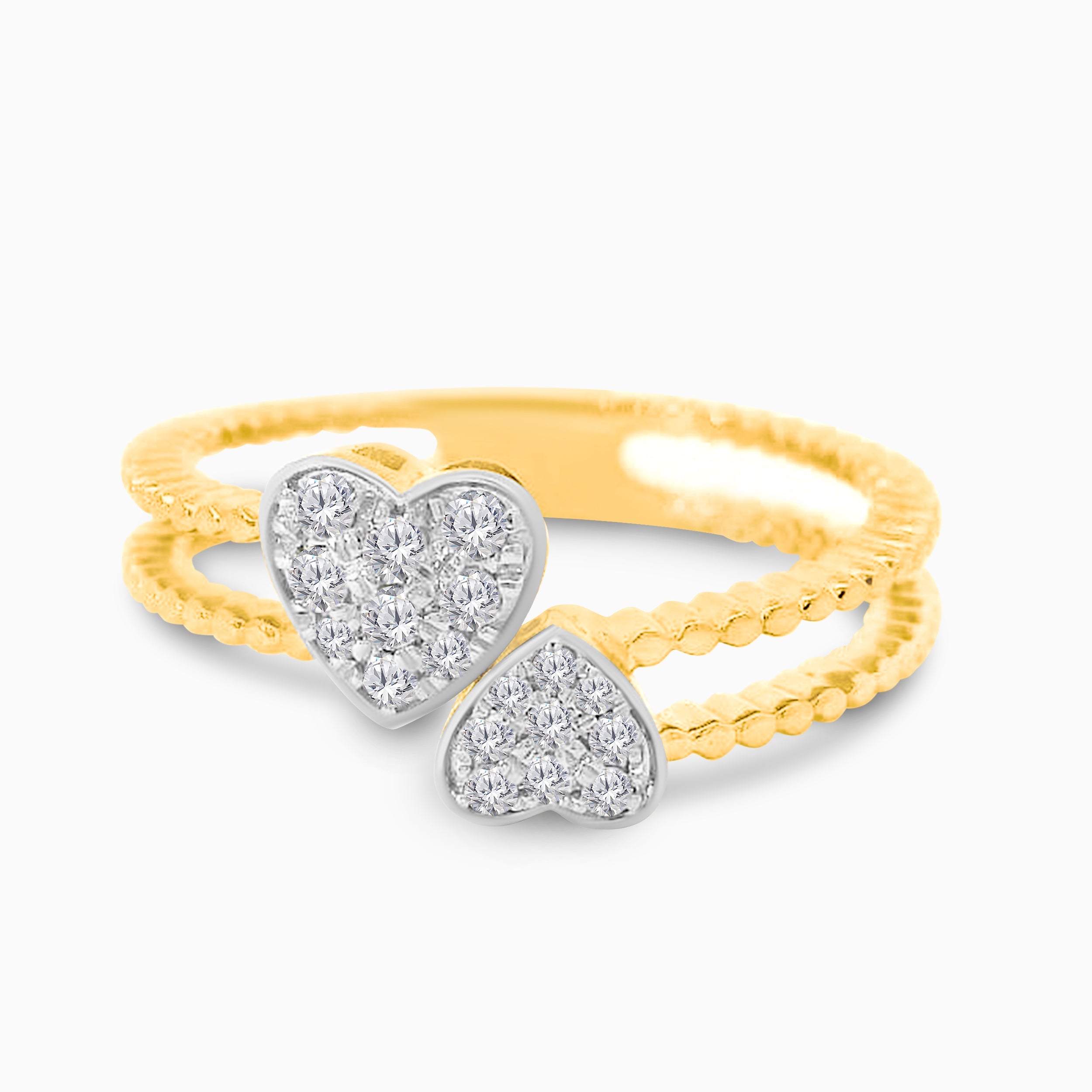 Inverse Diamond Heart Ring