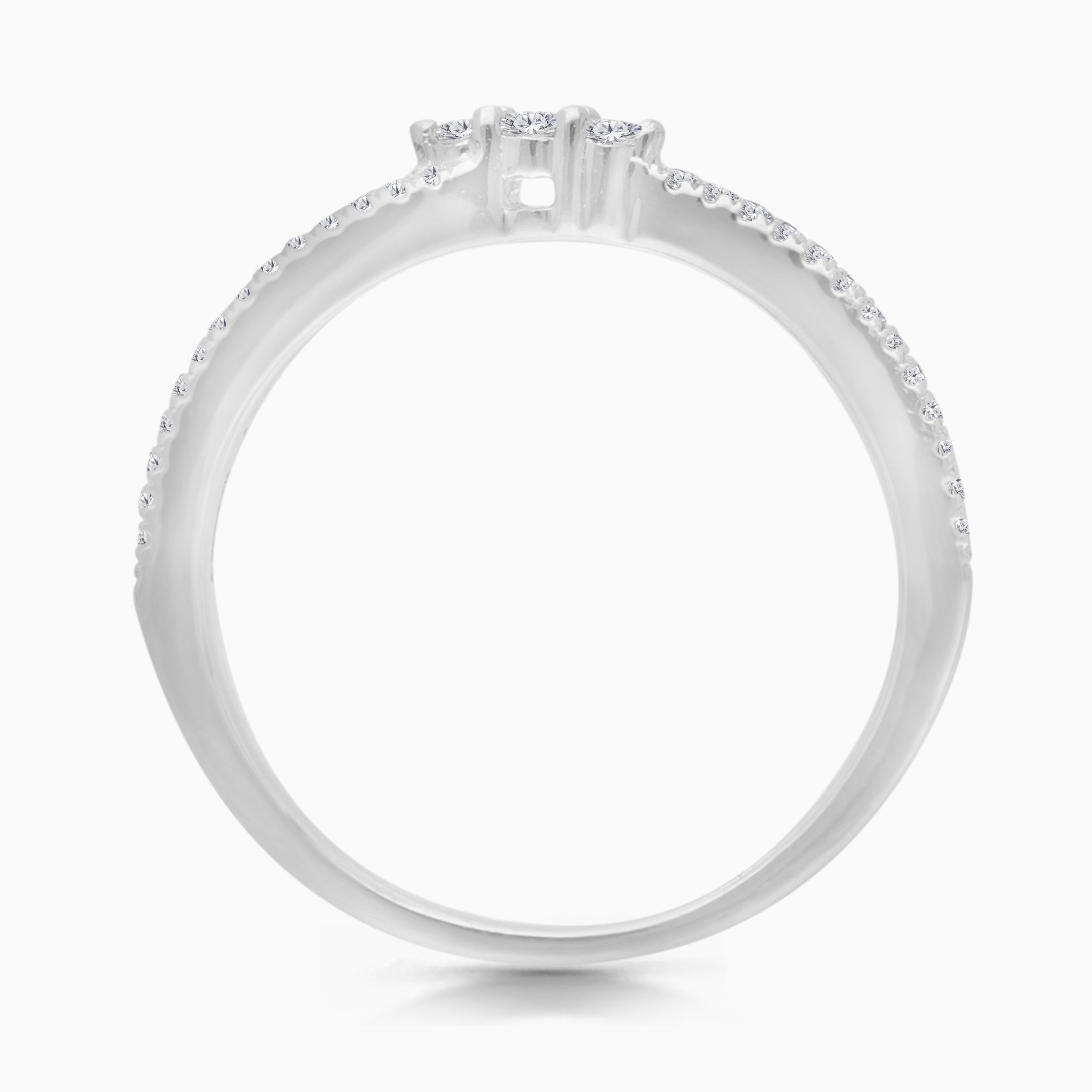 Criss Cross Diamond and Emerald Ring