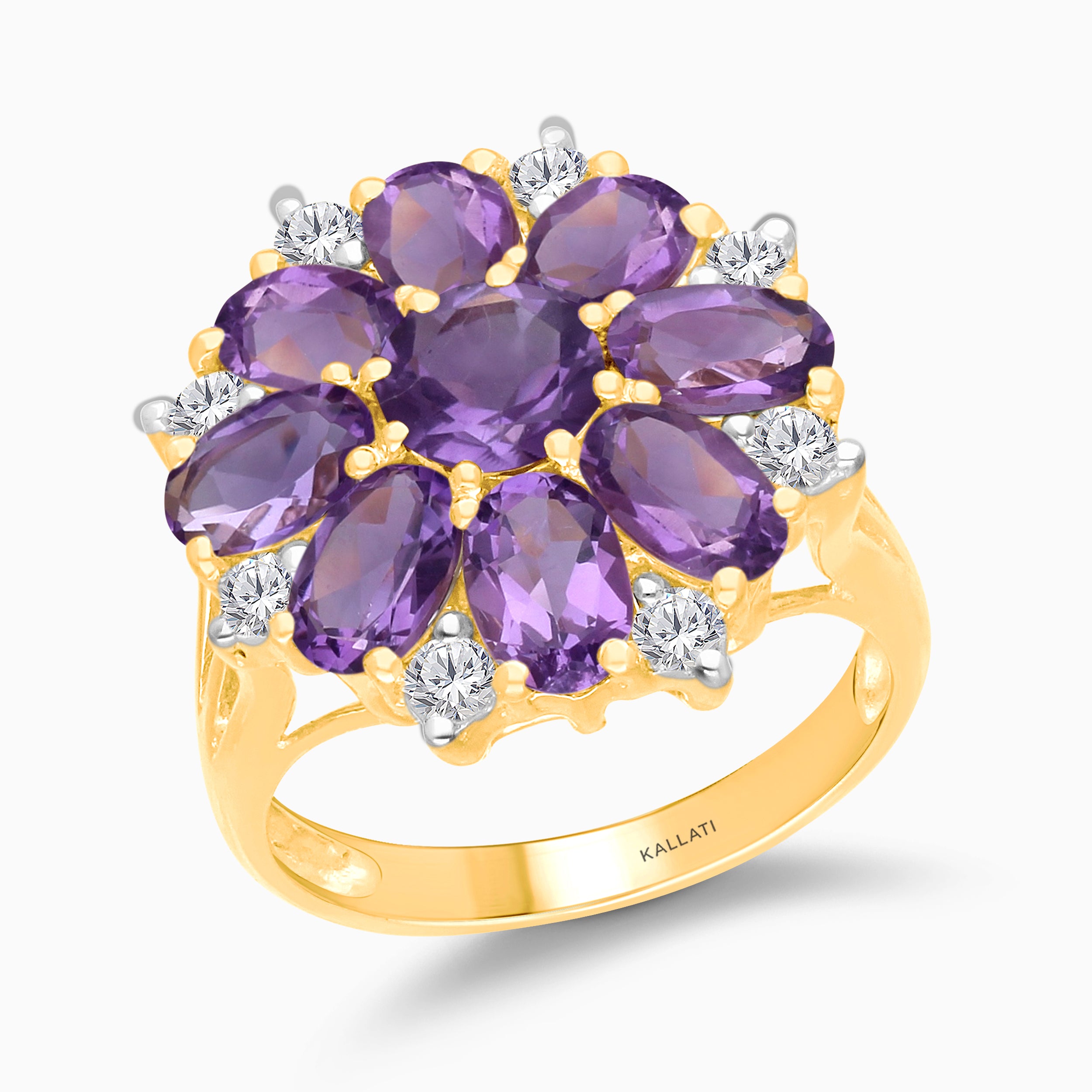 Peony Amethyst & Diamond Ring