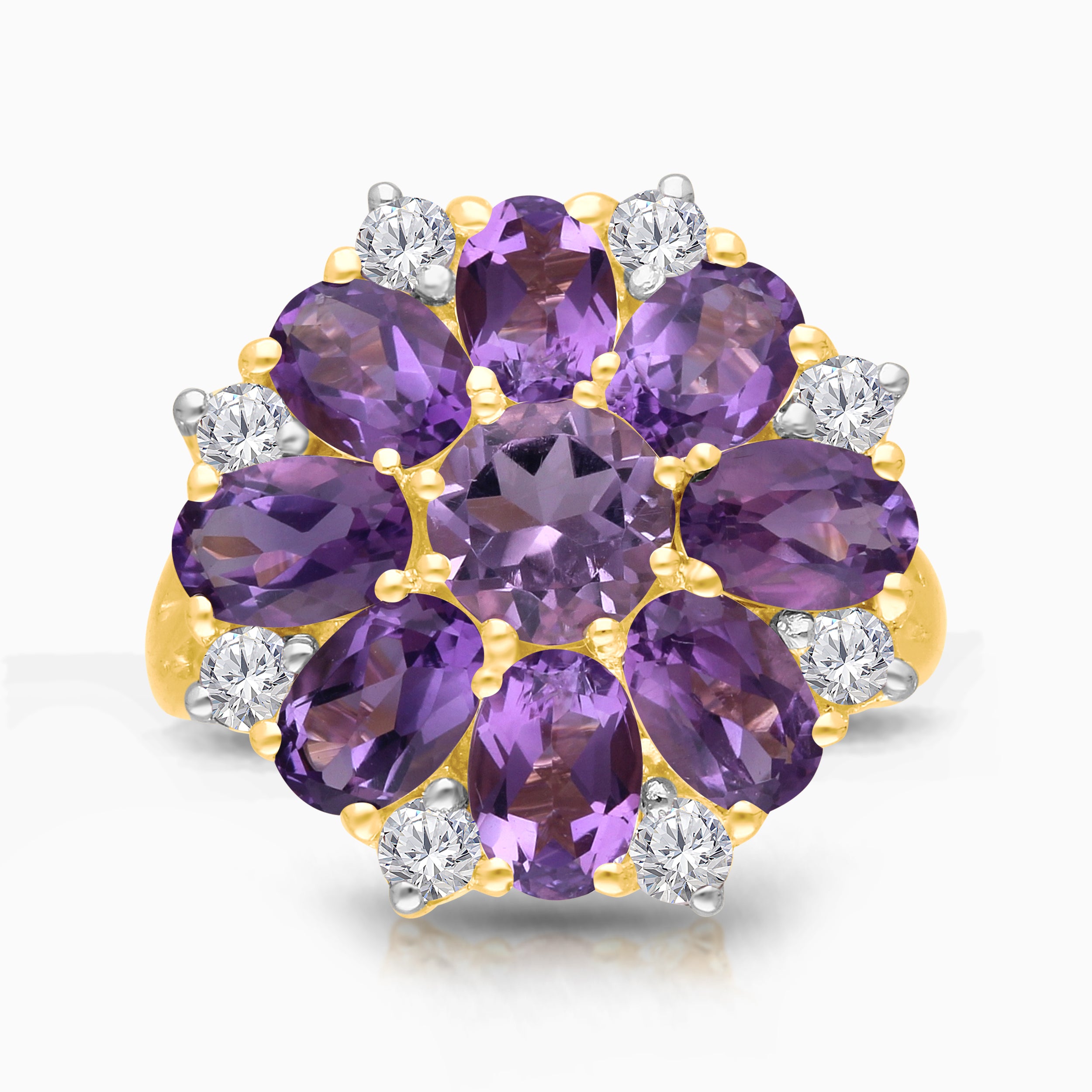 Peony Amethyst & Diamond Ring