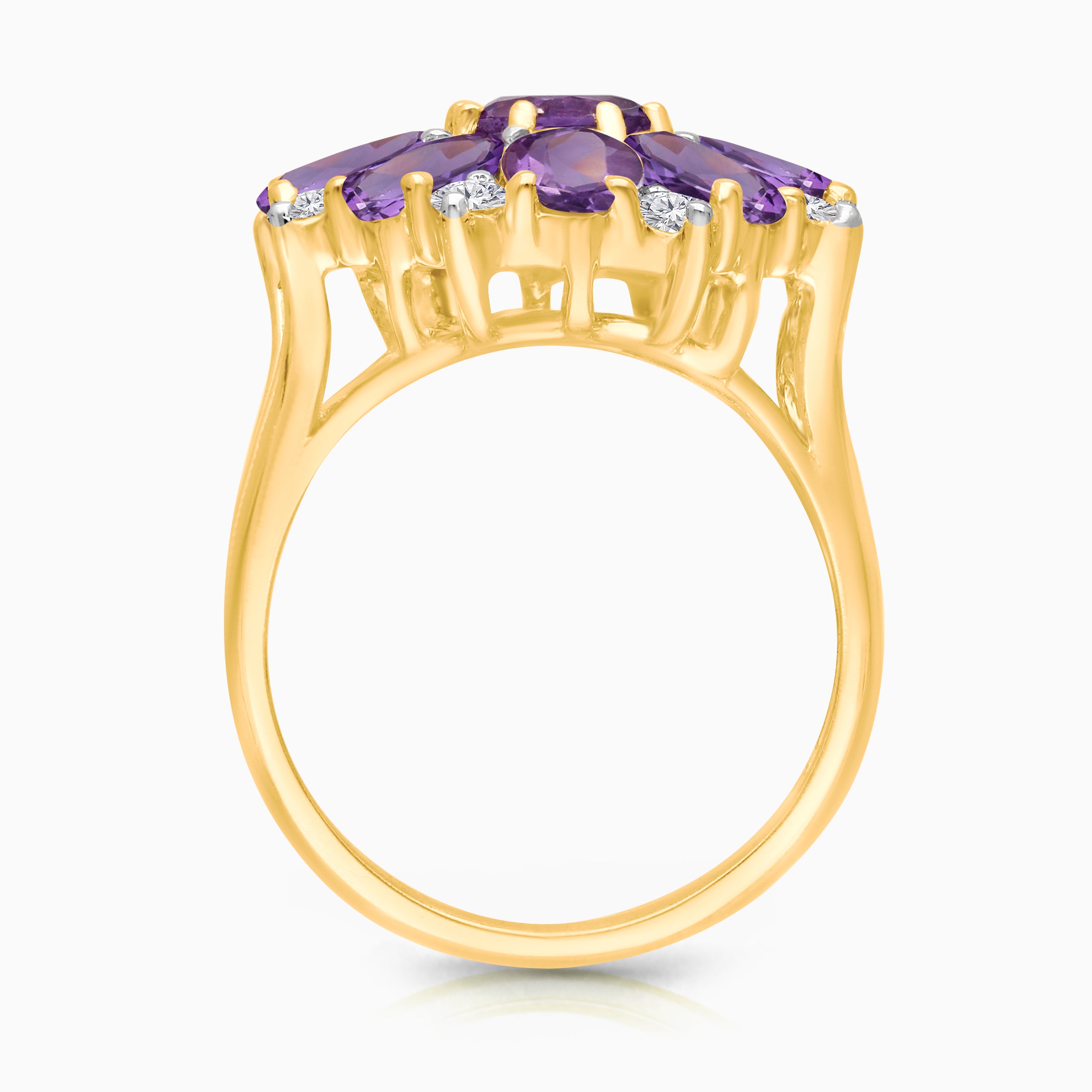 Peony Amethyst & Diamond Ring