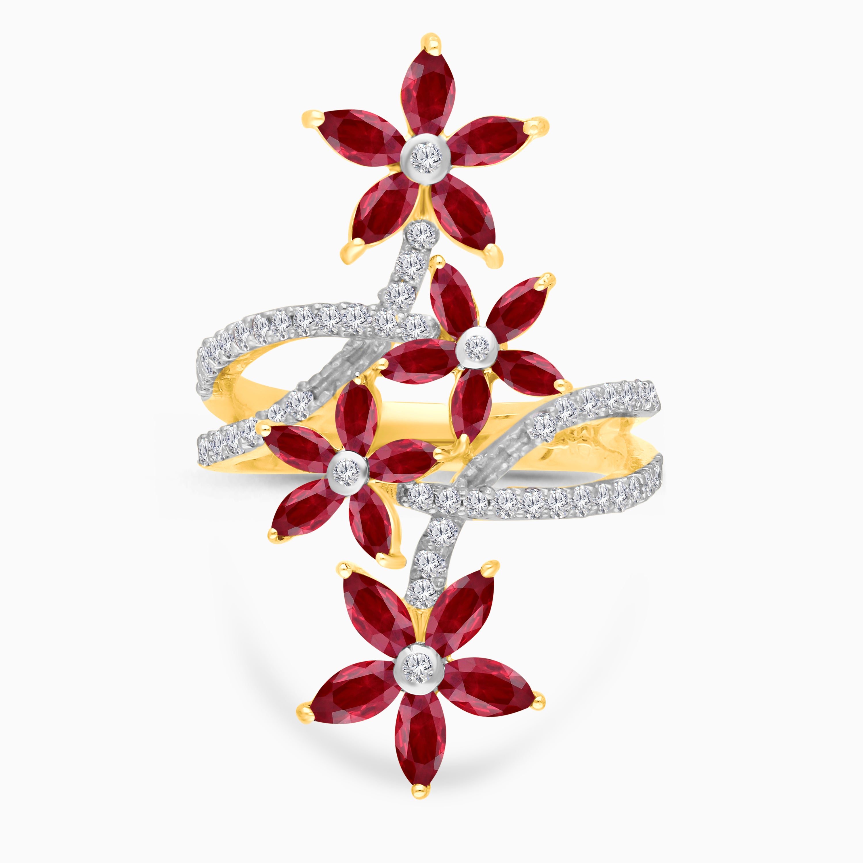 Flower Garden Ruby & Diamond Ring