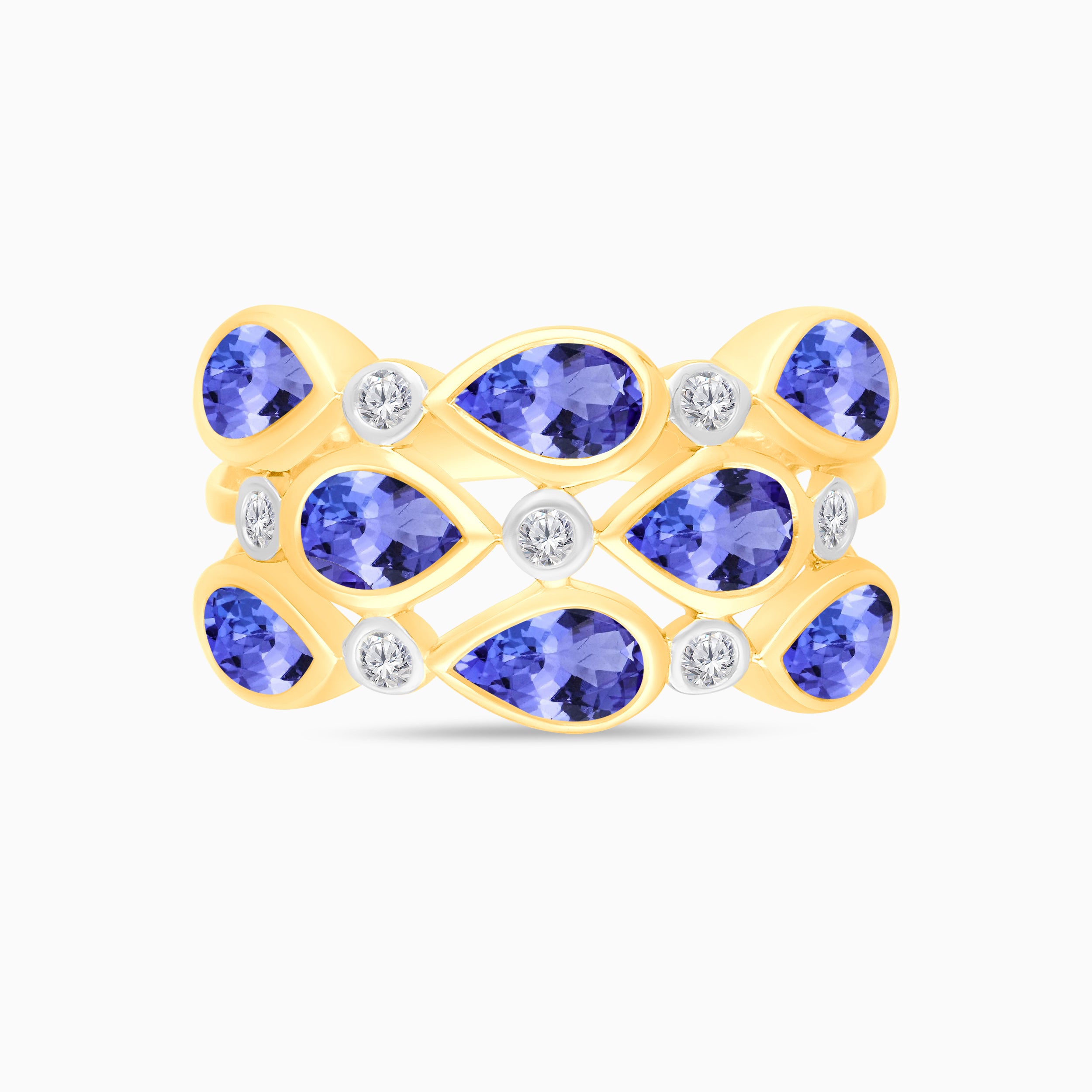 Tanzanite Reverse Tear Drop Stacking Band