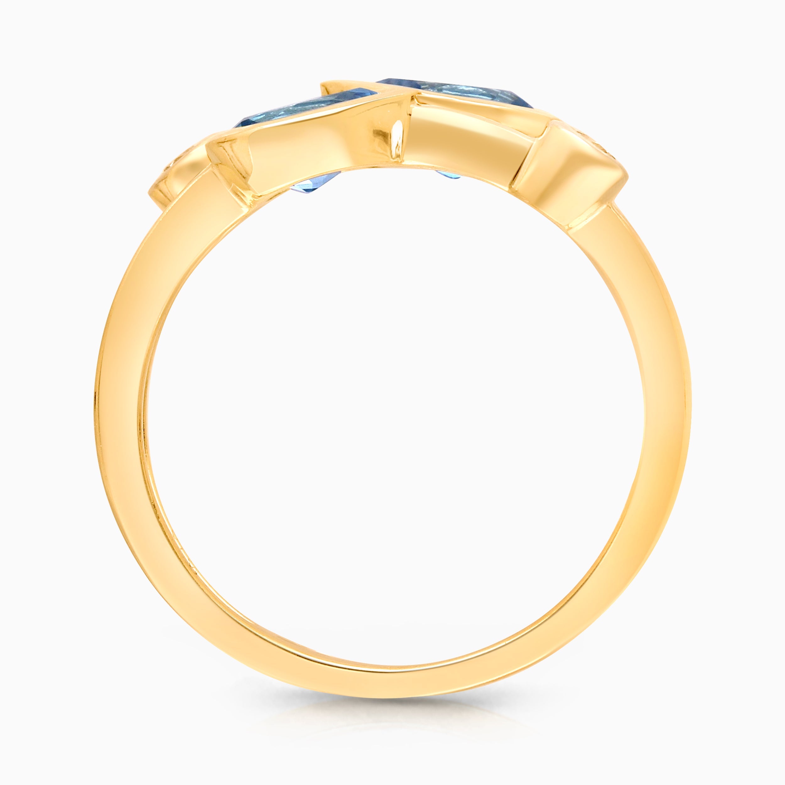 Perfect Pear Blue Topaz & White Diamond Ring