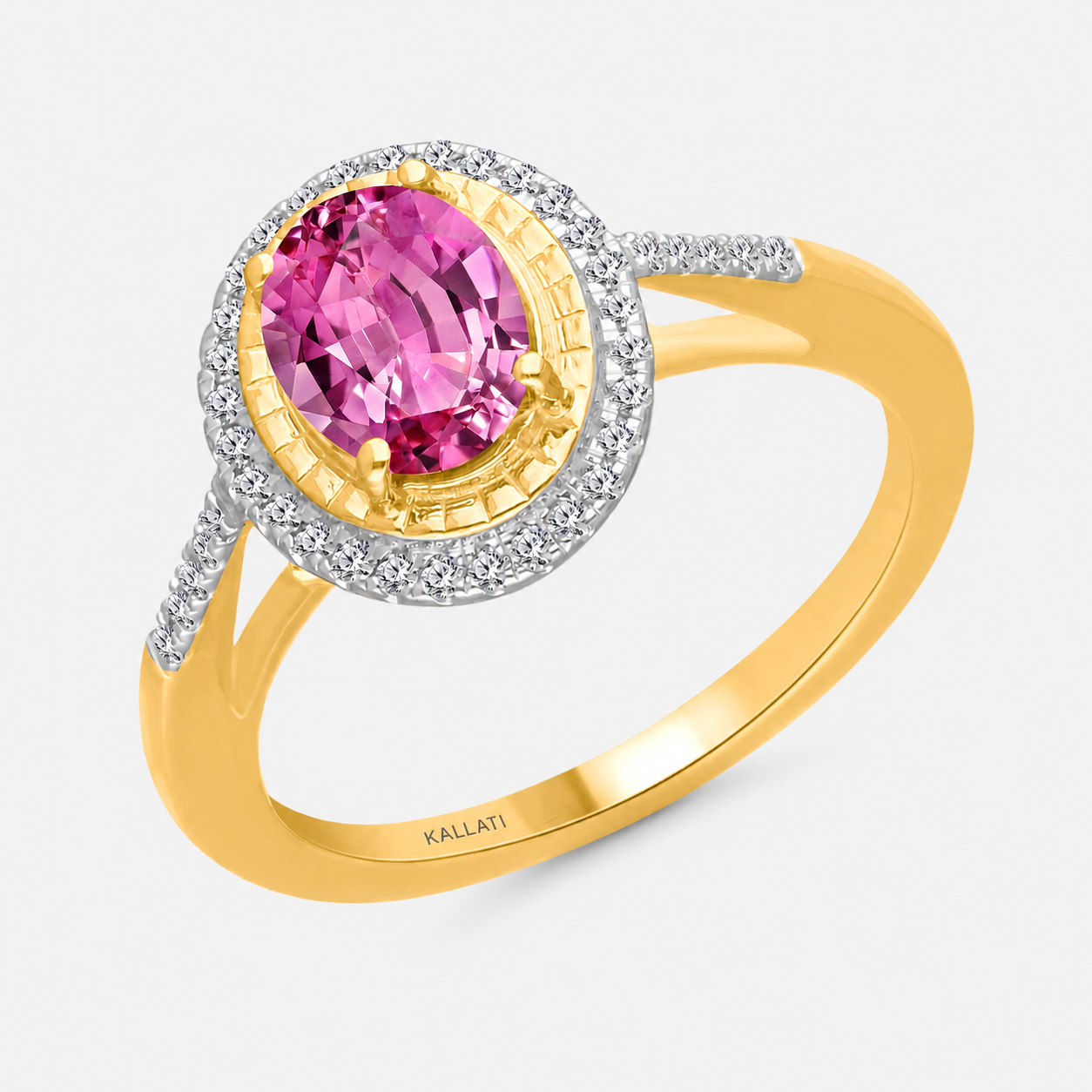 Golden Halo Pink Sapphire Ring Pink Sapphire