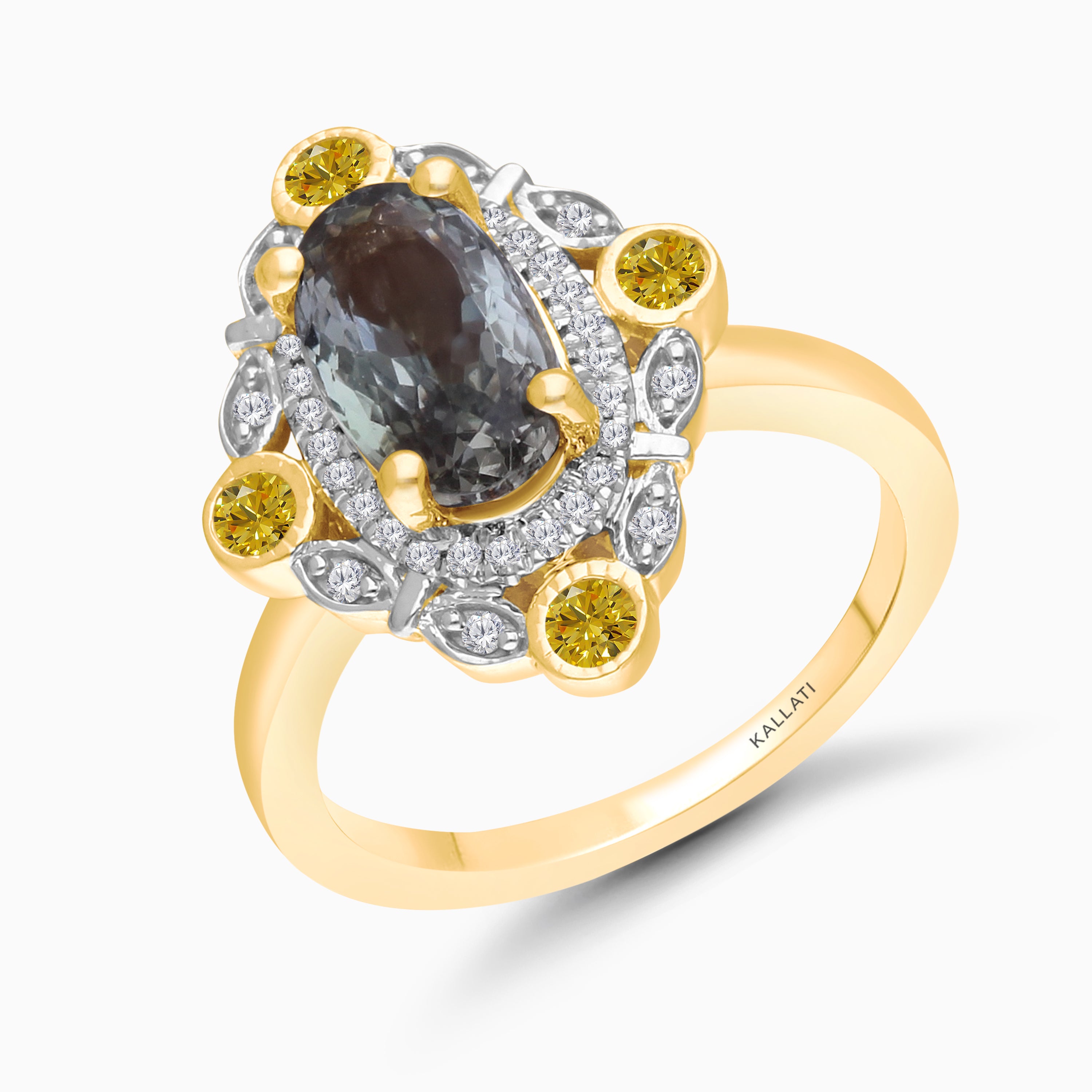 Sunlit Garden Sapphire & Diamond Ring