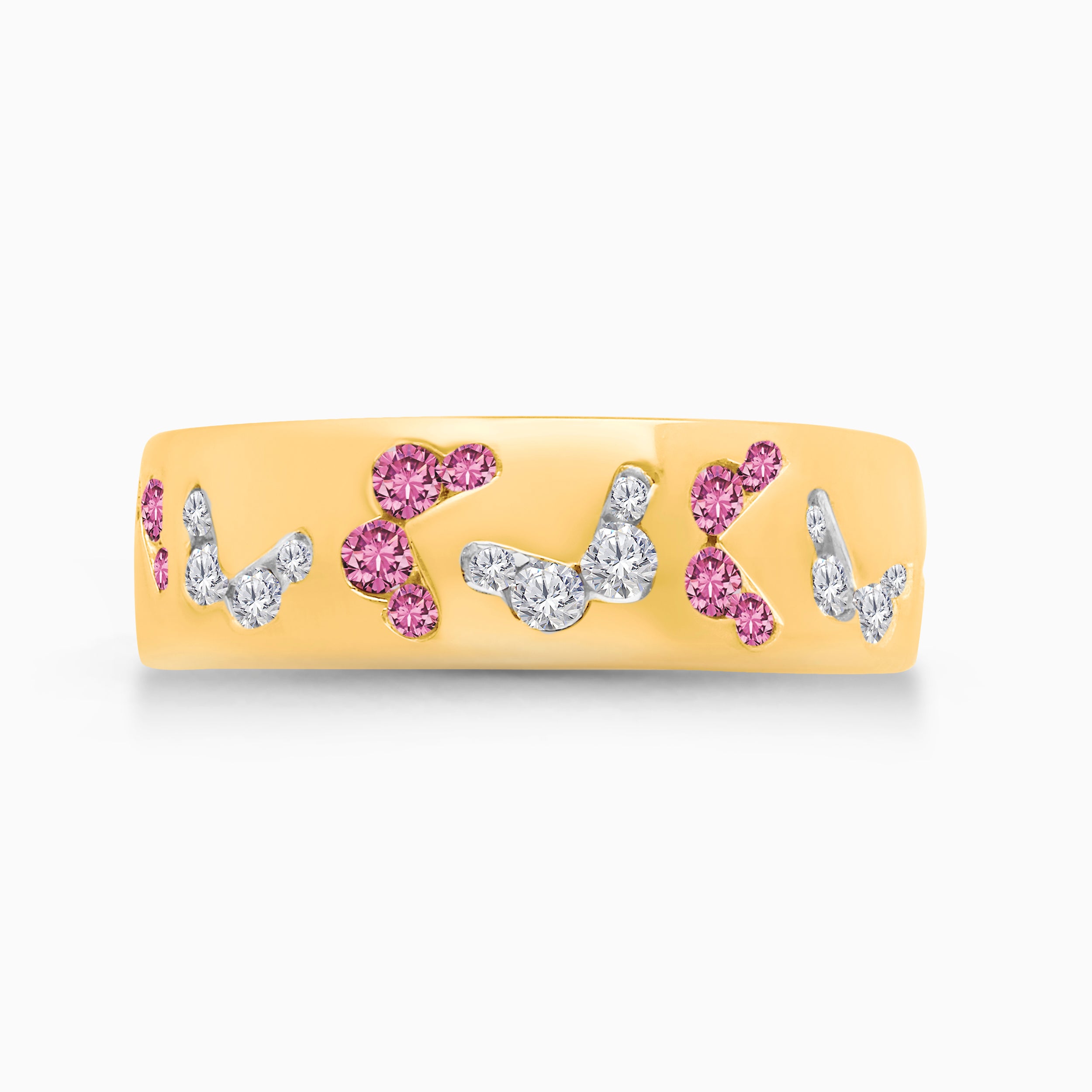Butterfly Field Pink Sapphire & Diamond Band