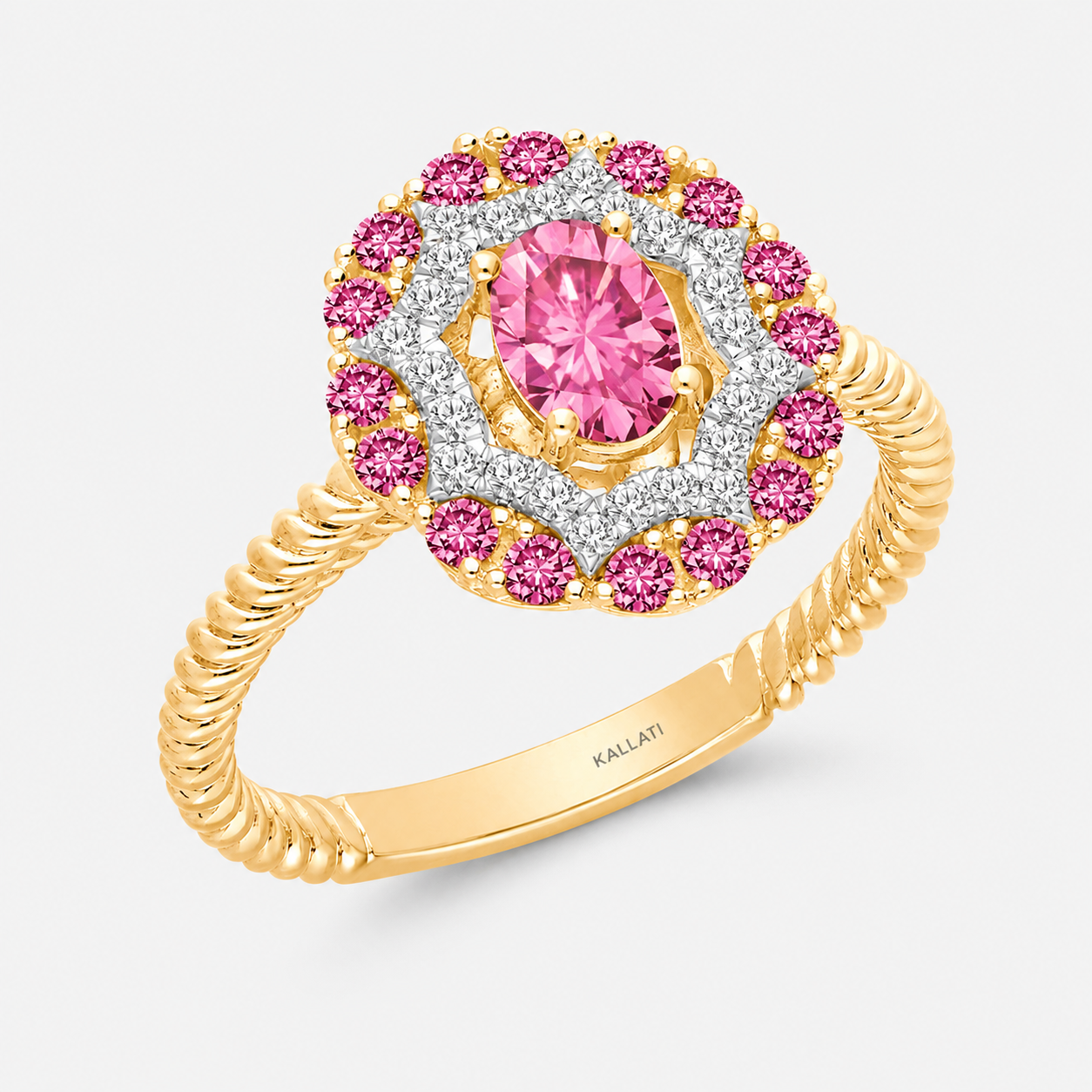 Pink Dream Dual Halo Ring Ok