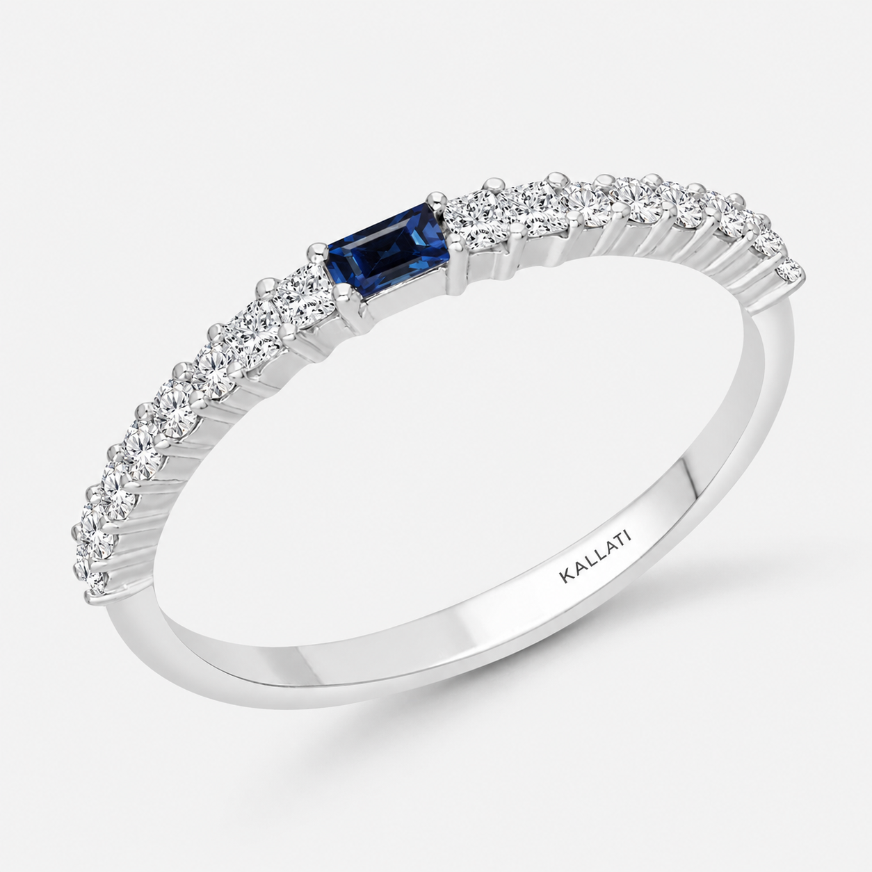 Bluebell Diamond & Sapphire Band Blue Sapphire
