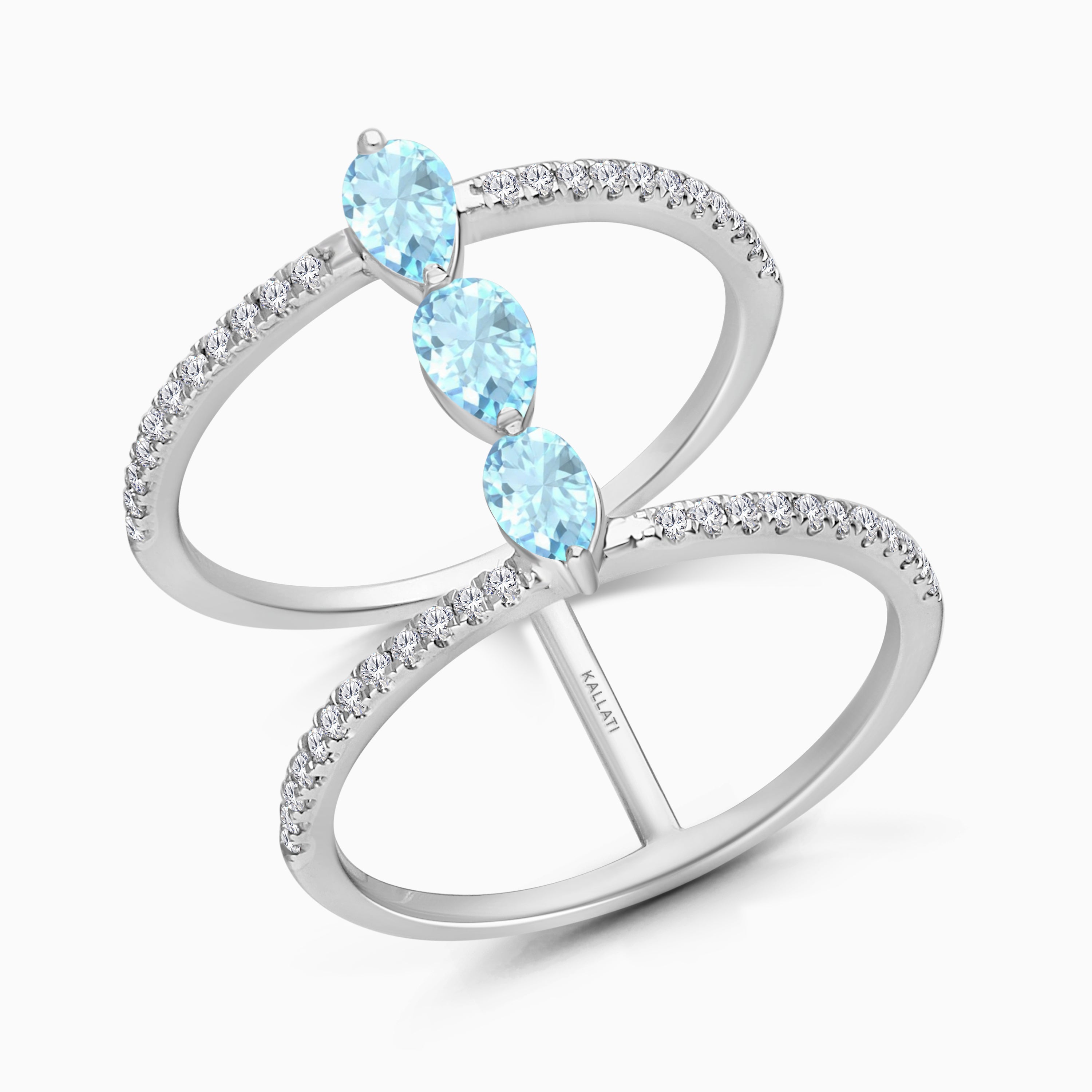 Open Opulence Aquamarine Ring