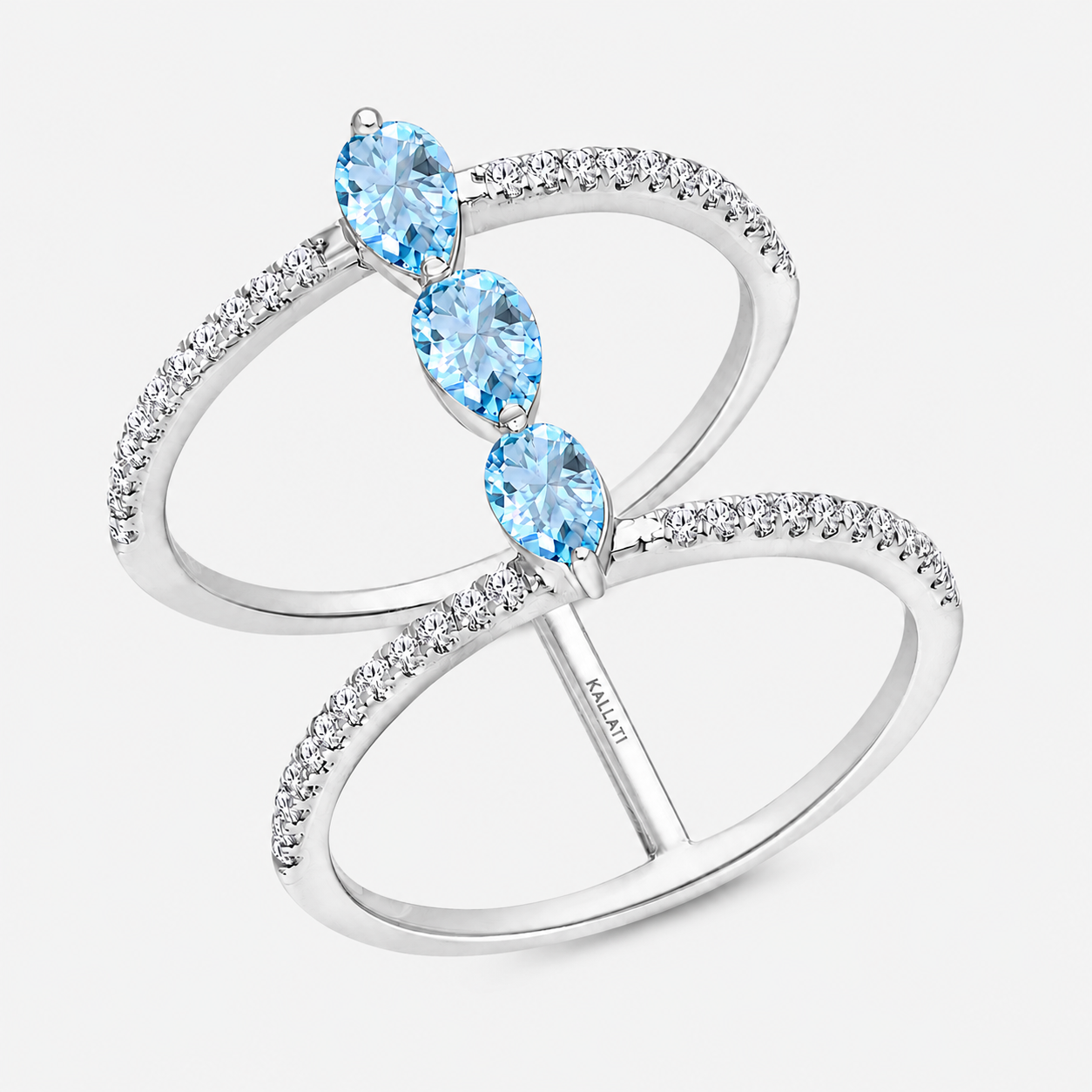 Open Opulence Aquamarine Ring KALLATI