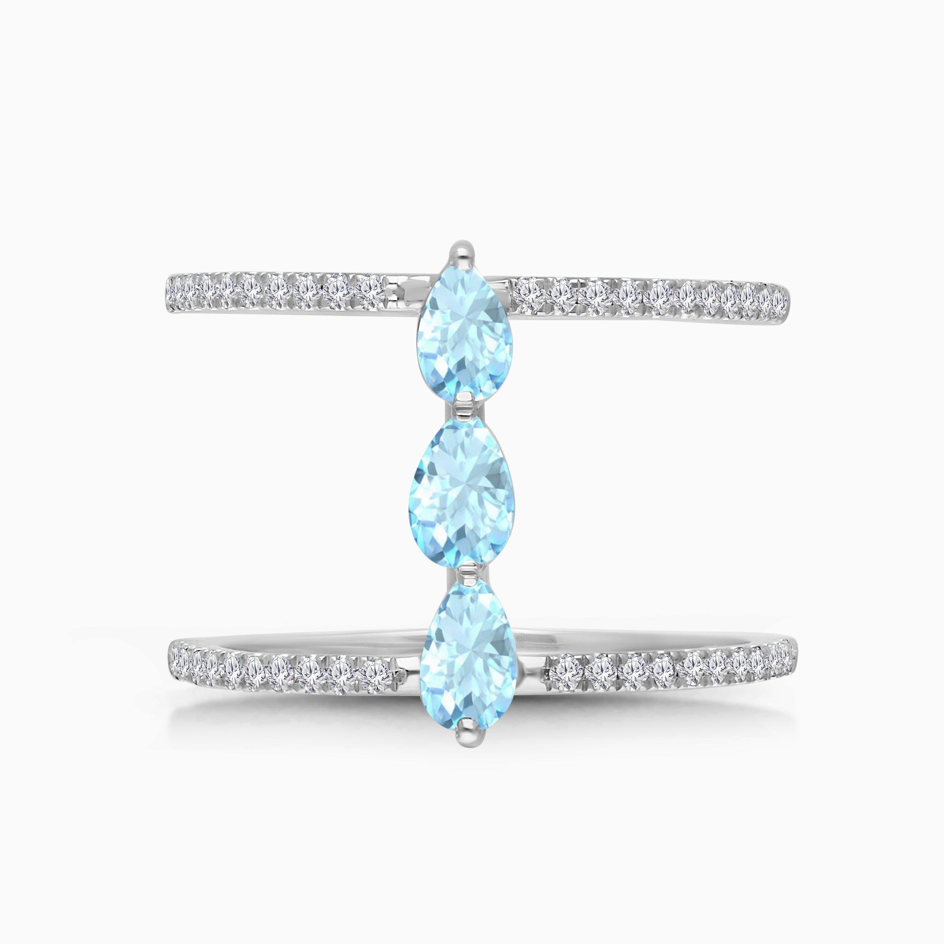 Open Opulence Aquamarine Ring