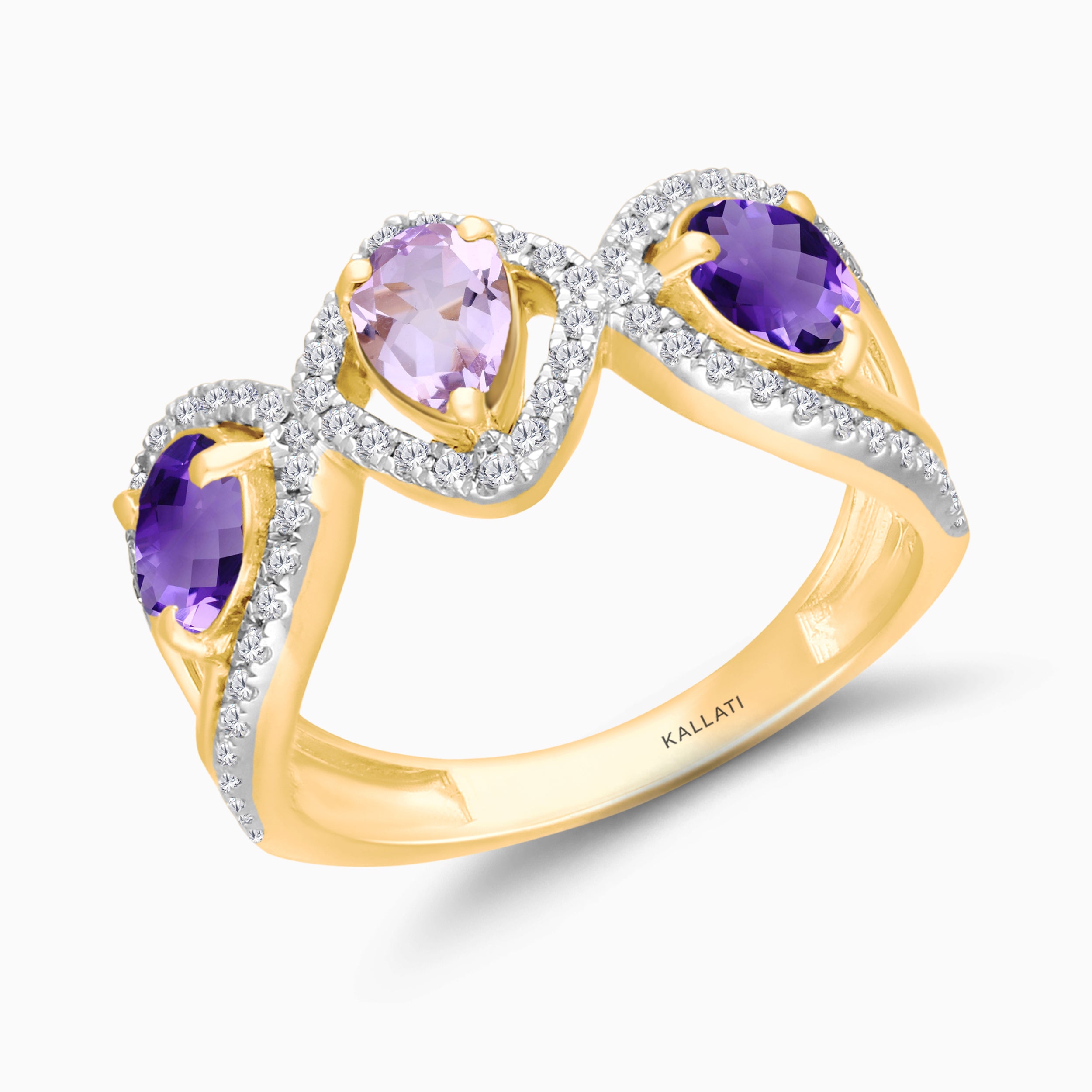 Tiara Amethyst & Diamond Ring
