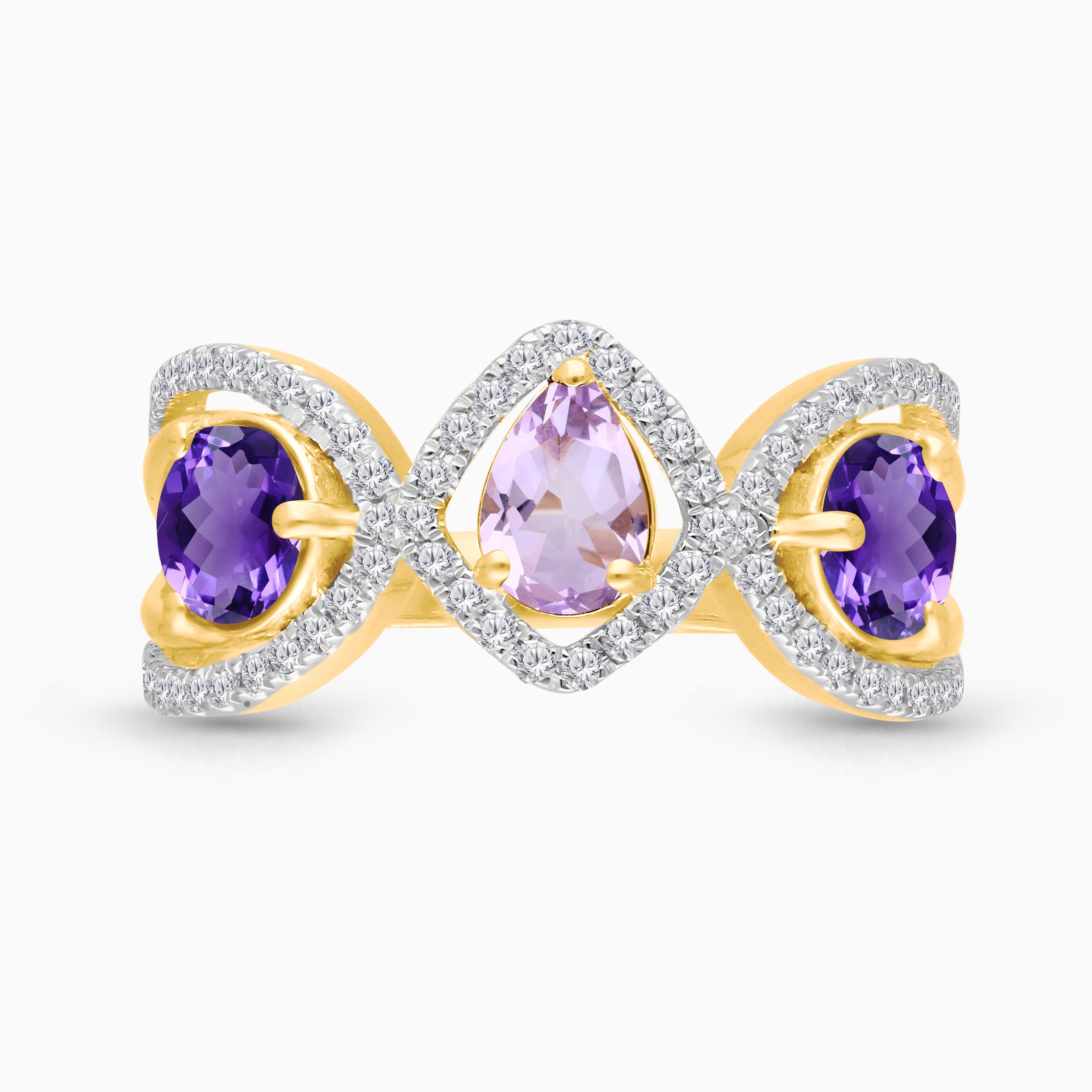 Tiara Amethyst & Diamond Ring