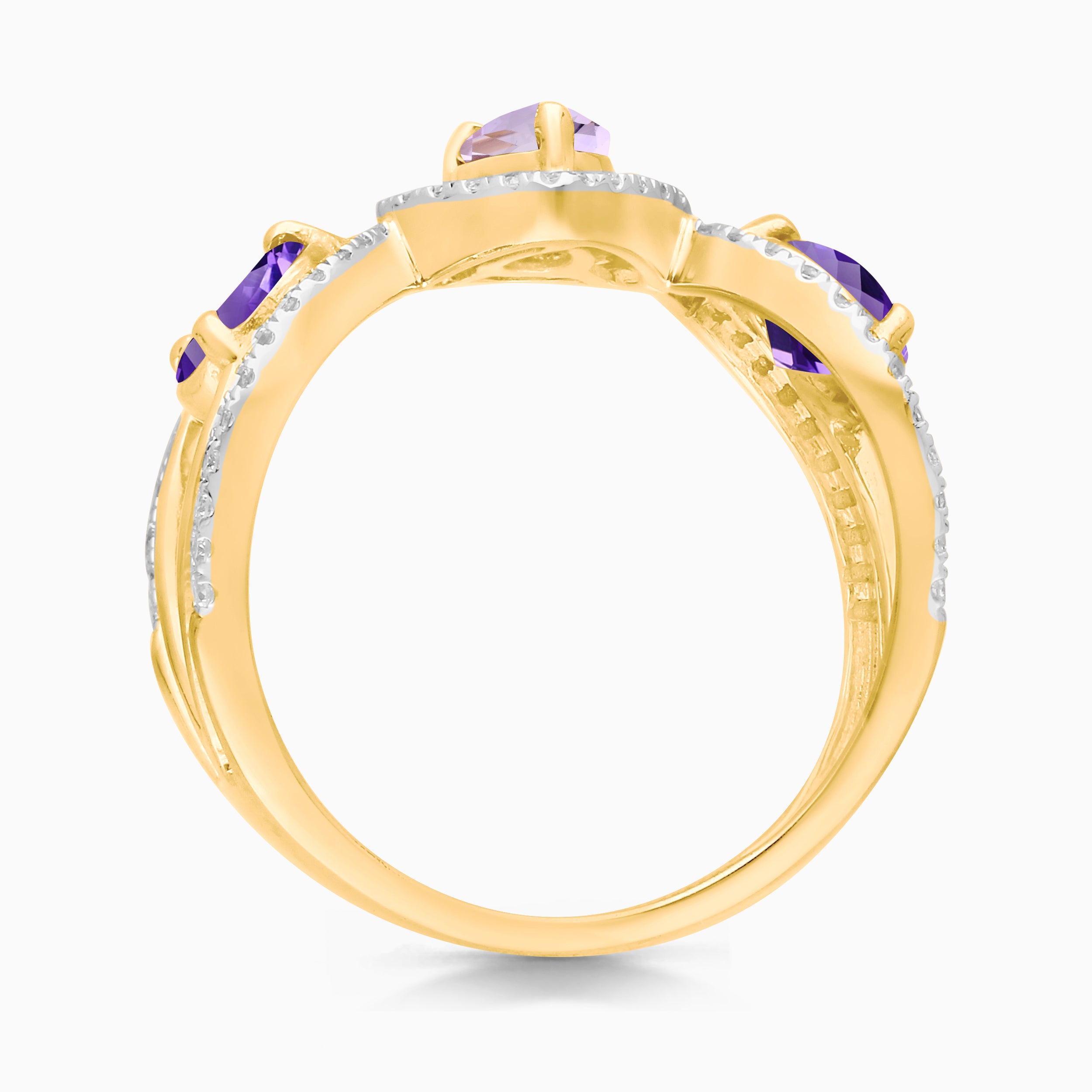 Tiara Amethyst & Diamond Ring