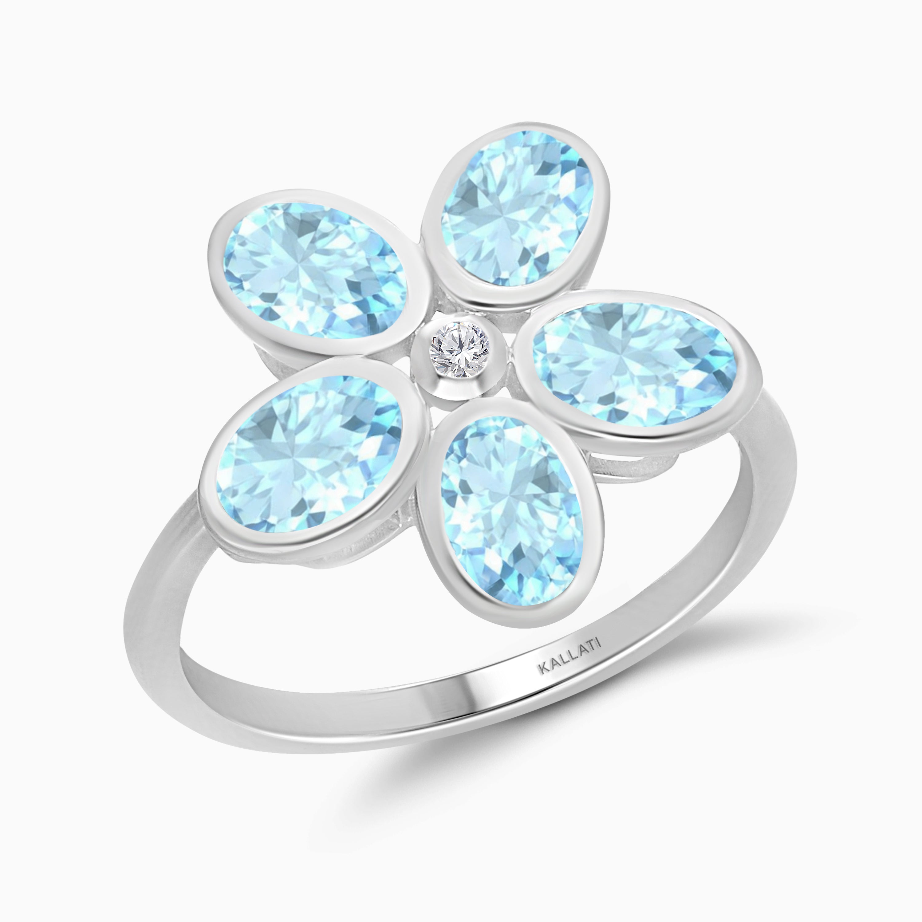Iris Aquamarine & Diamond Ring