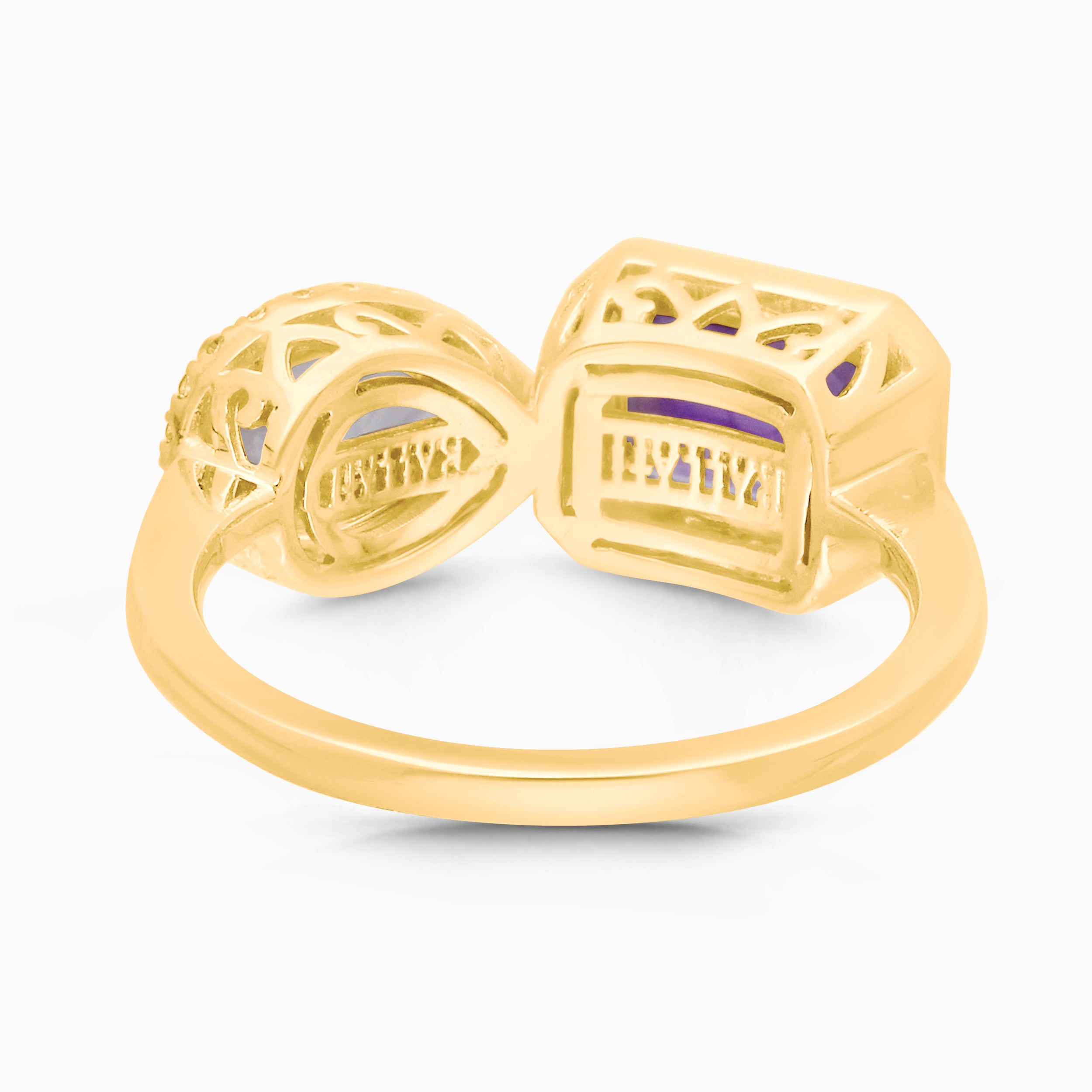 Paired Together Amethyst & Diamond Ring