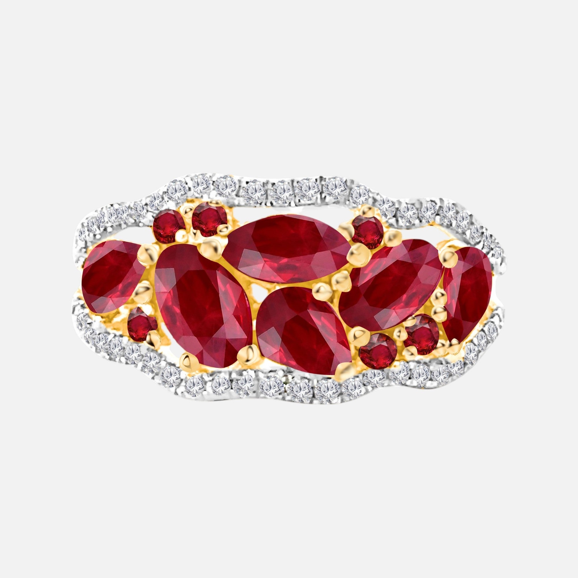 Ruby & Diamond Mosaic Ring Ruby