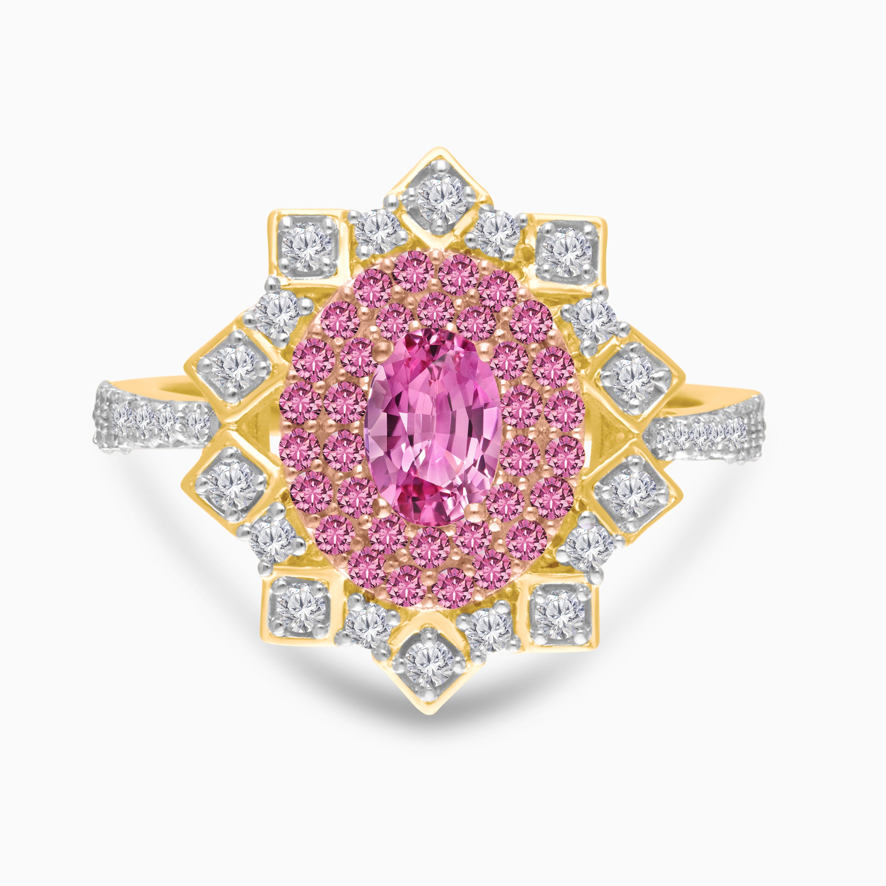 Pink Mirror Sapphire & Diamond Ring