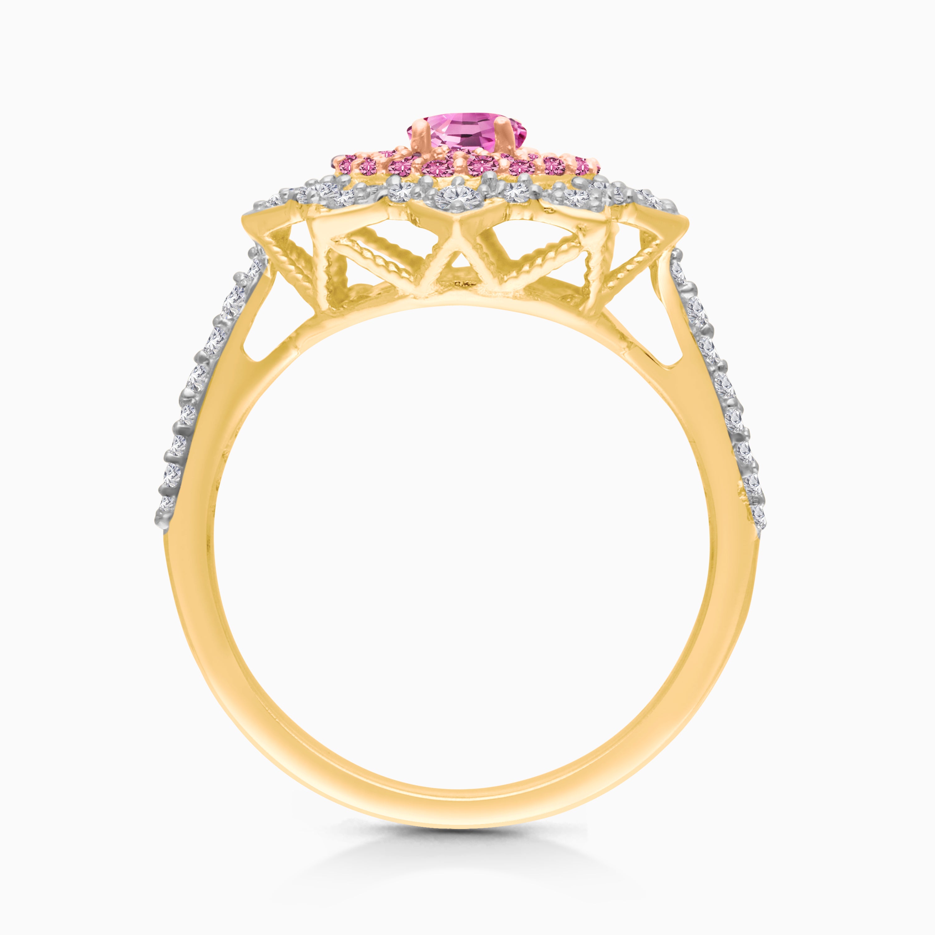 Pink Mirror Sapphire & Diamond Ring