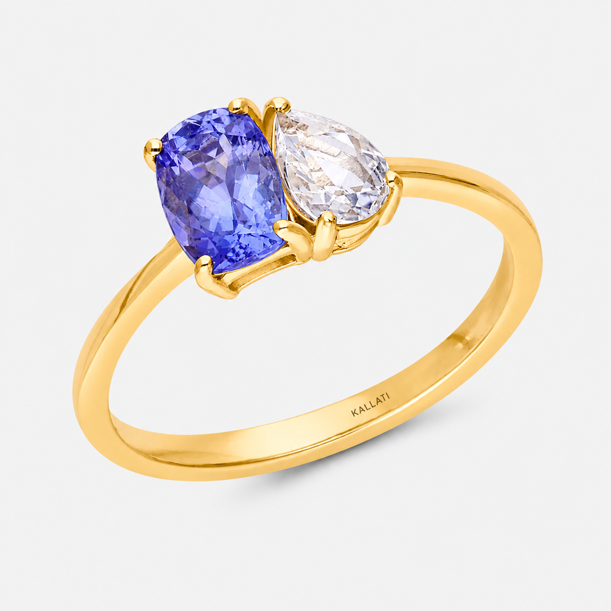 Perfect Pear Sapphire & Tanzanite Ring Tanzanite