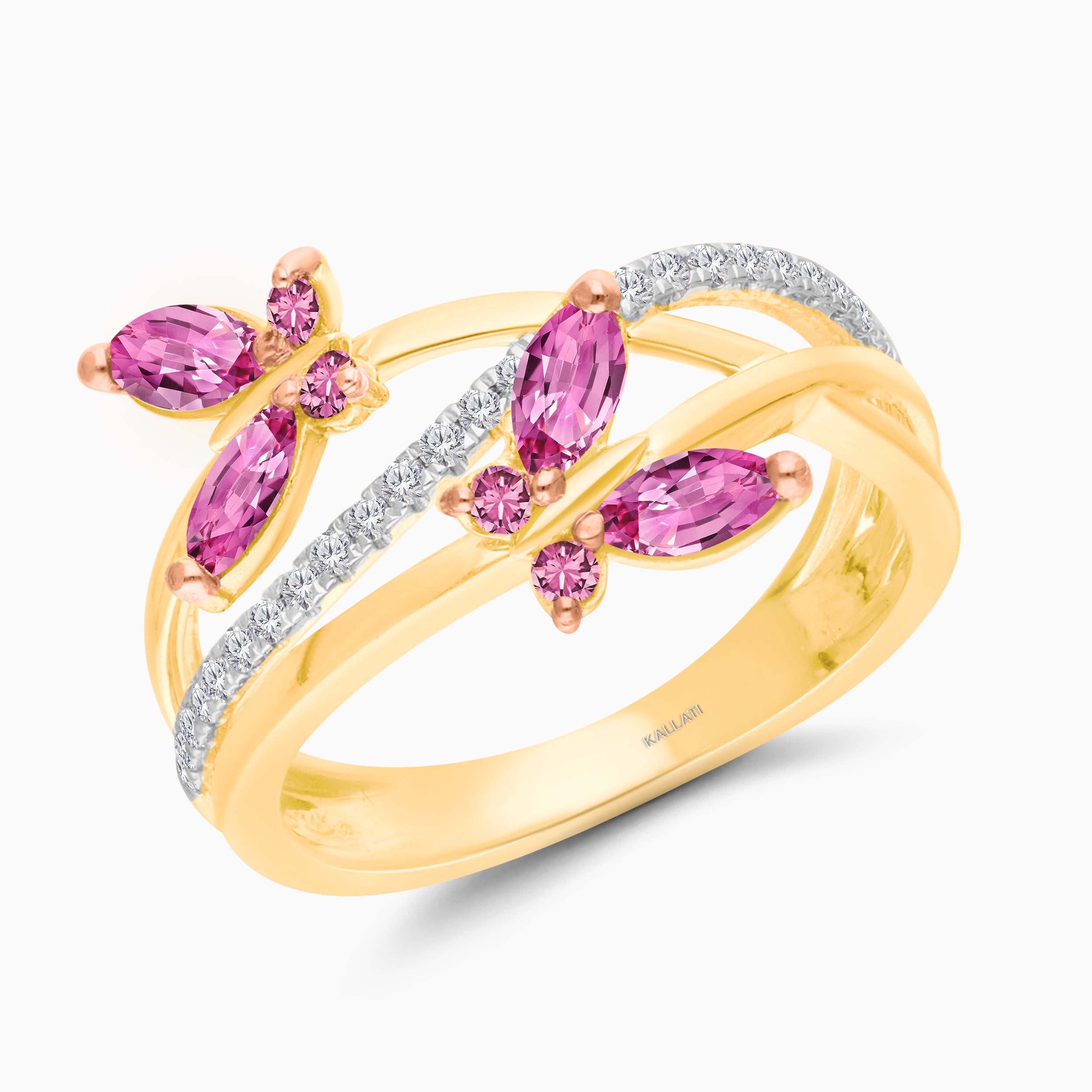 Pink Sapphire Butterfly Ring