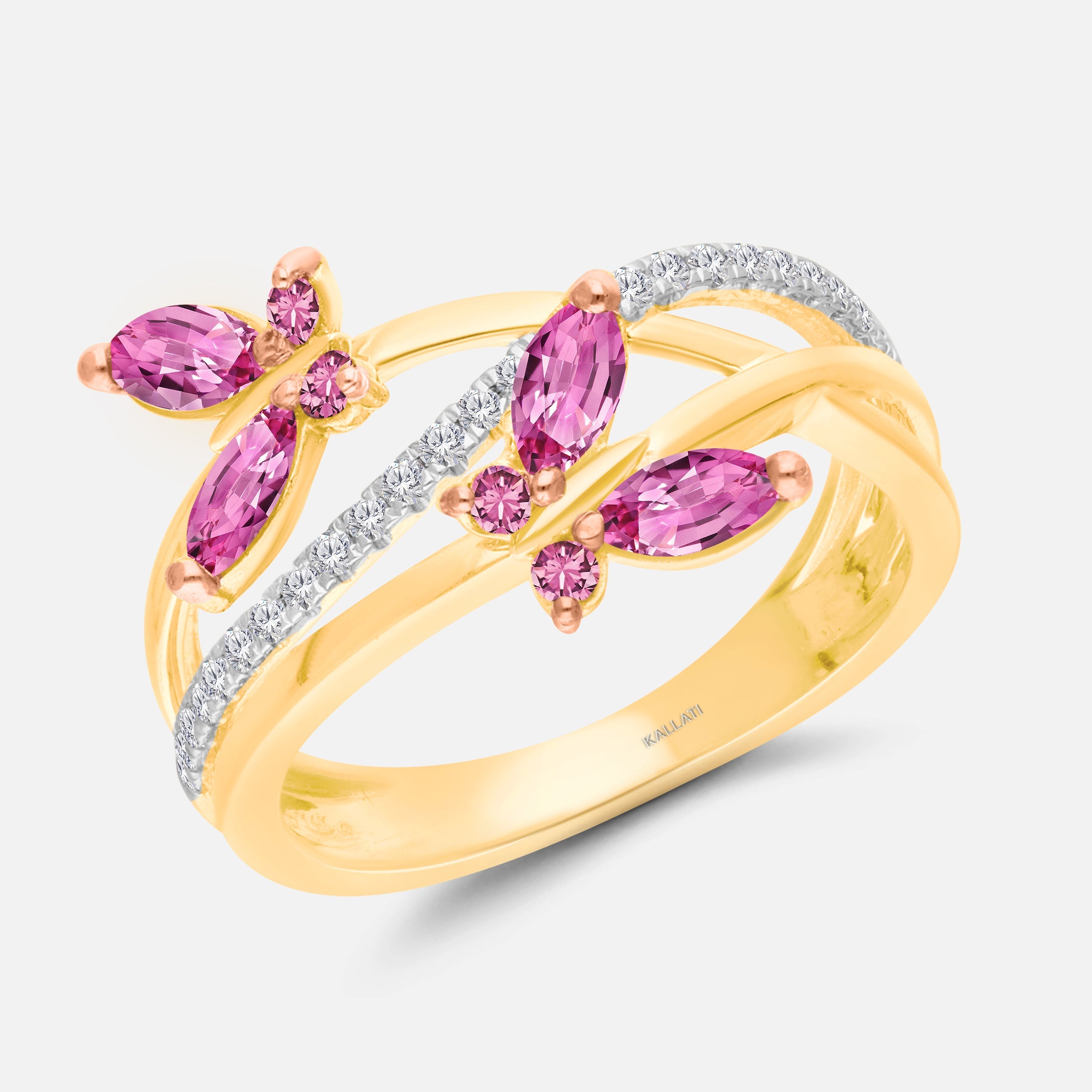 Pink Sapphire Butterfly Ring Pink Sapphire