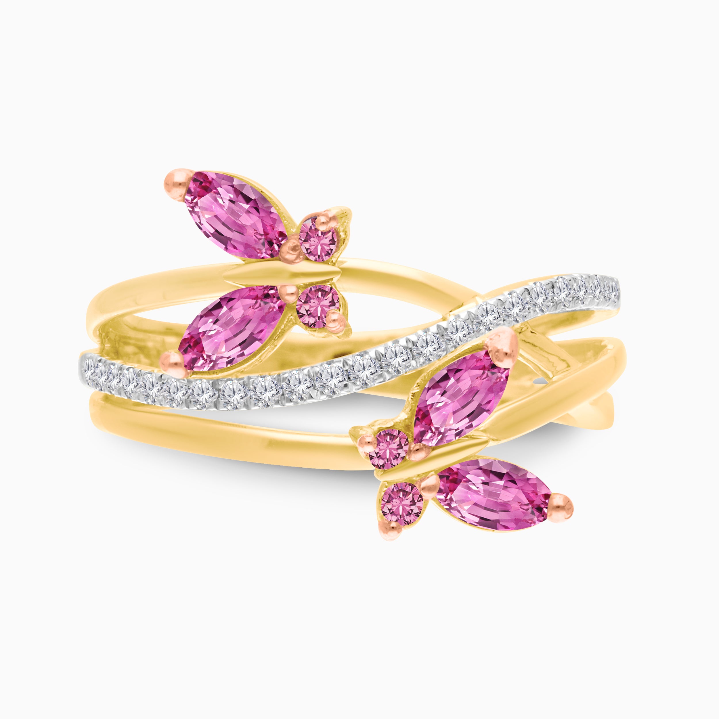 Pink Sapphire Butterfly Ring