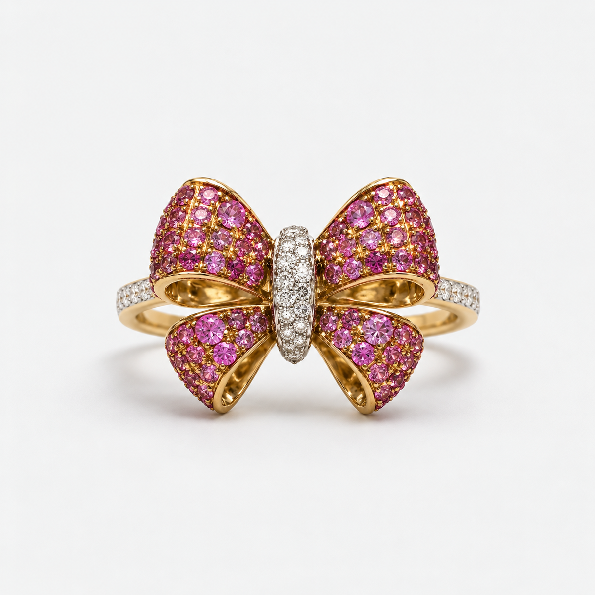 Pink Ribbon Sapphire & Diamond Ring